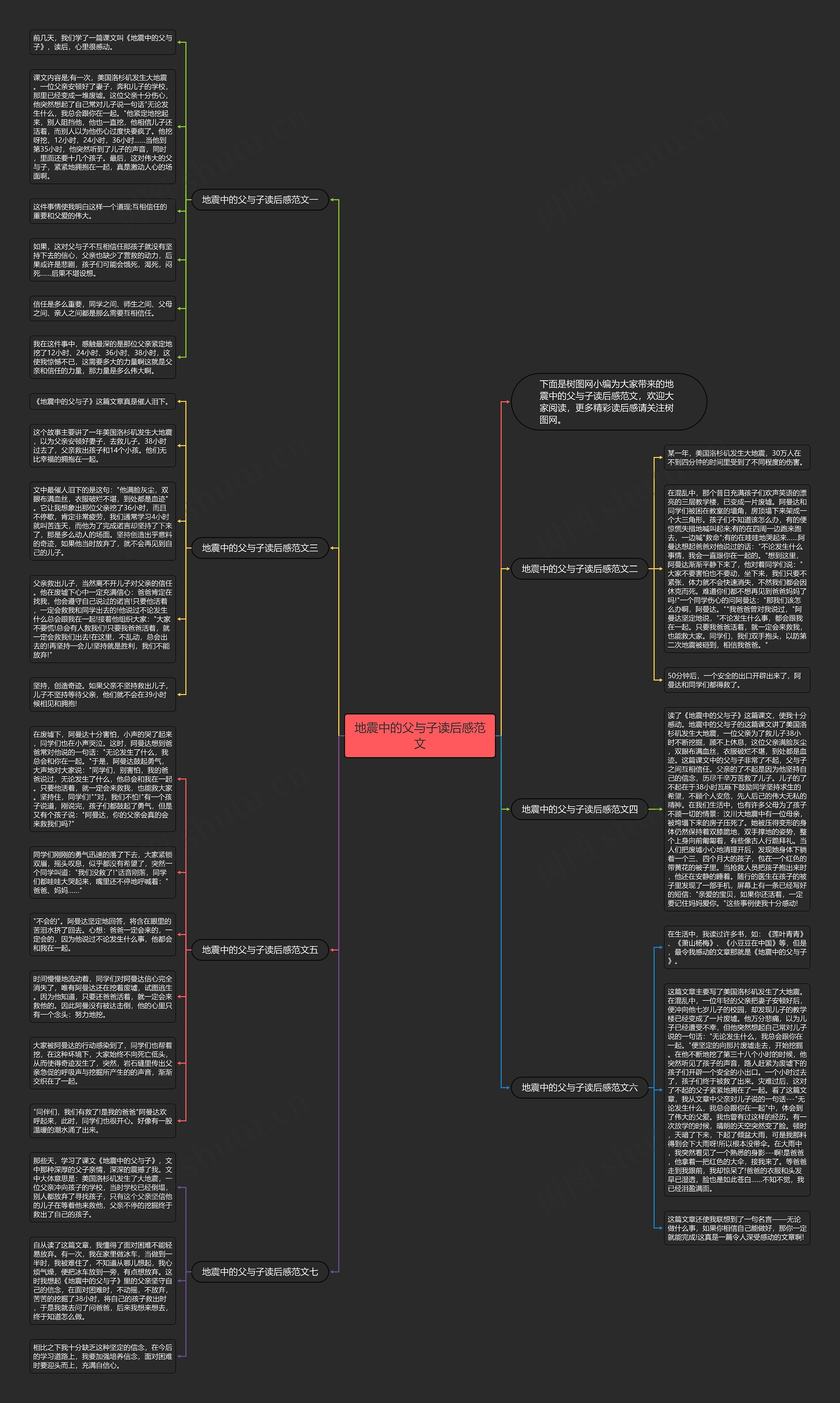 地震中的父与子读后感范文思维导图