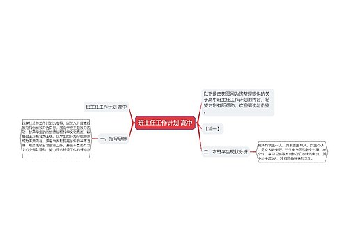 班主任工作计划 高中