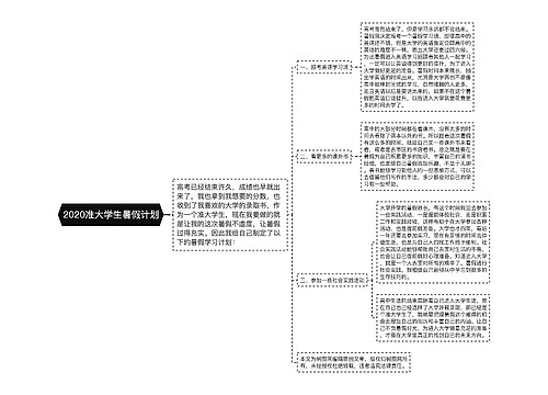 2020准大学生暑假计划