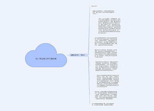 初一学生努力学习演讲稿