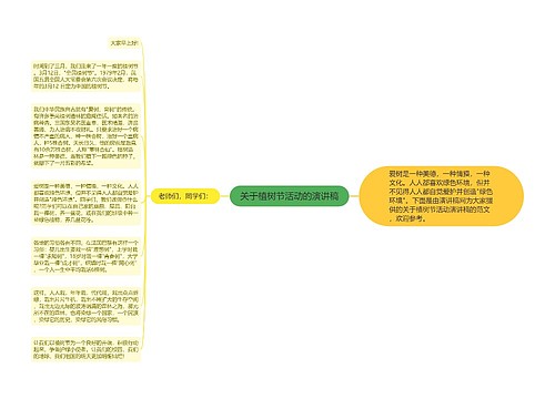 关于植树节活动的演讲稿