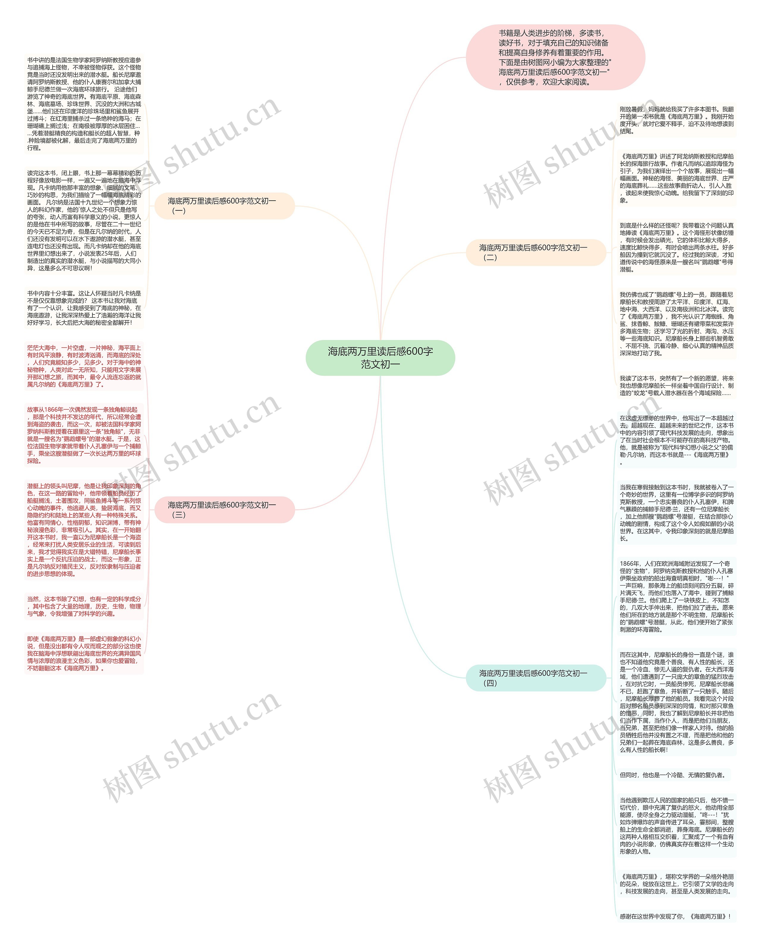 海底两万里读后感600字范文初一思维导图