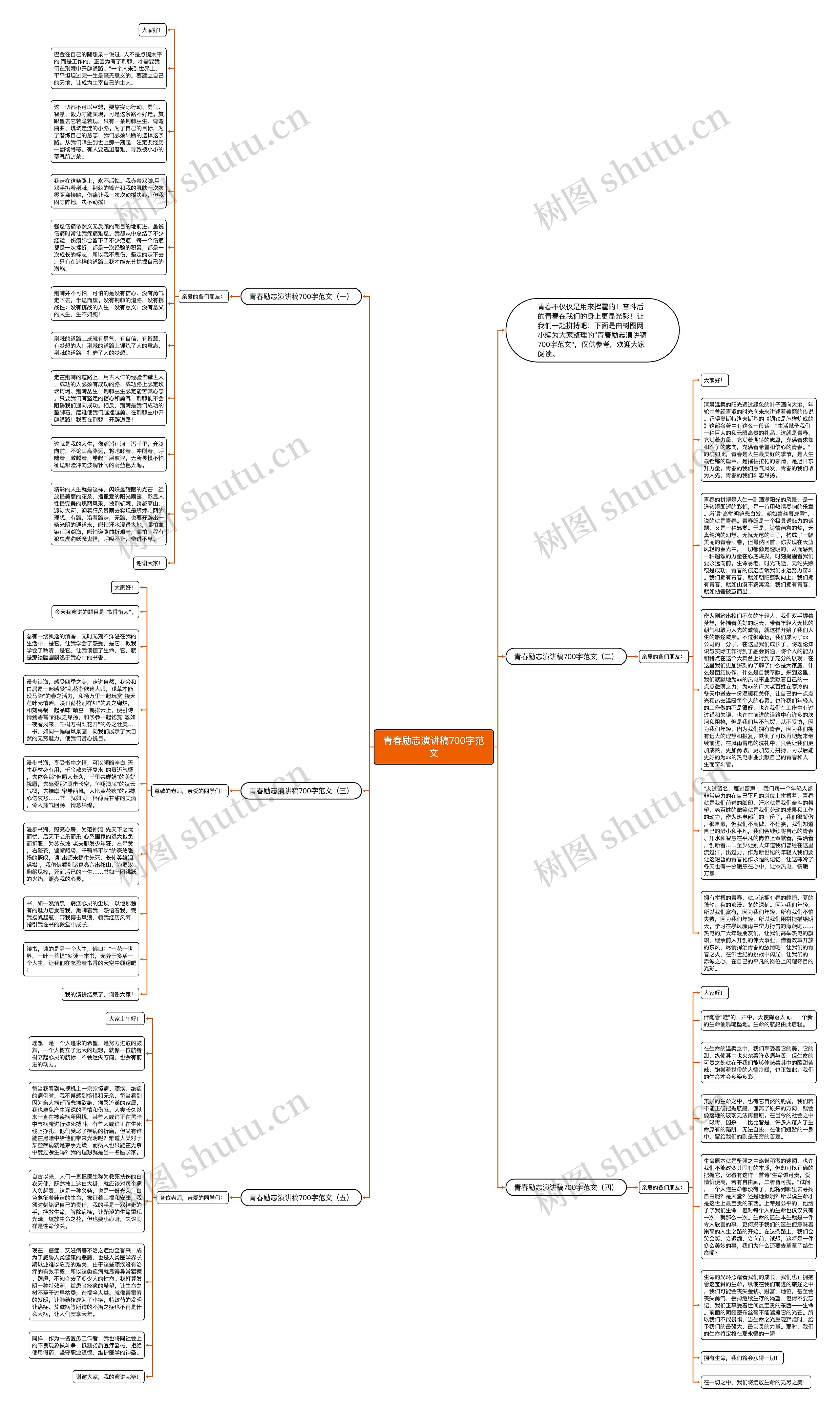 青春励志演讲稿700字范文思维导图