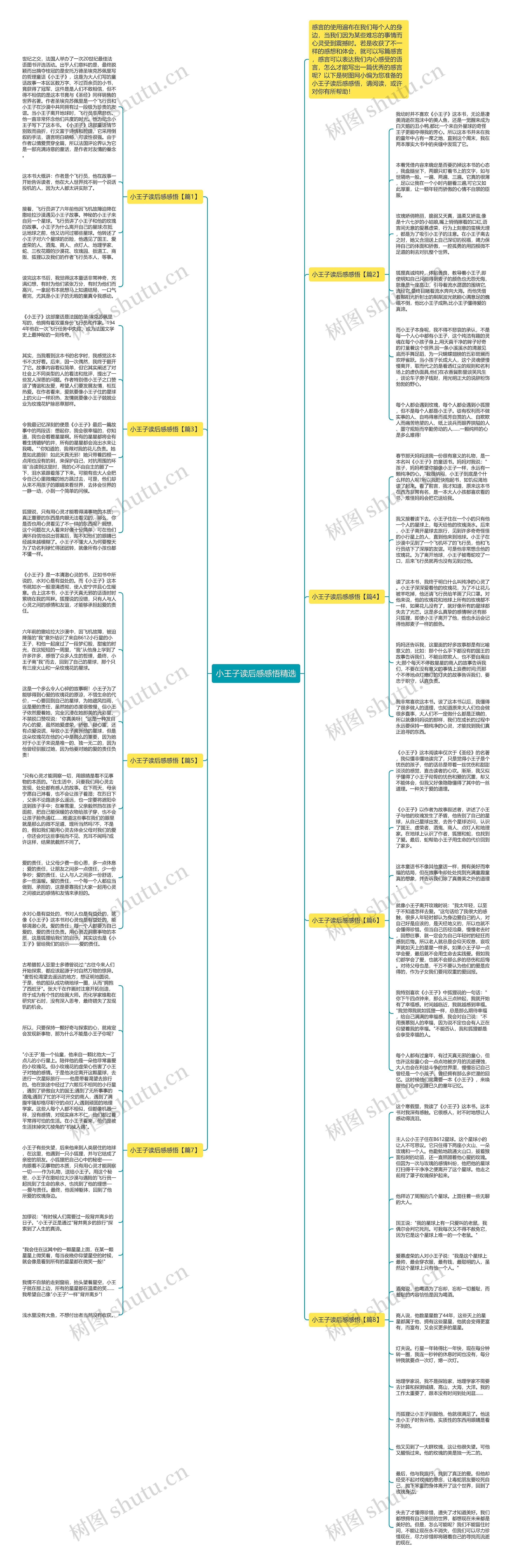 小王子读后感感悟精选思维导图