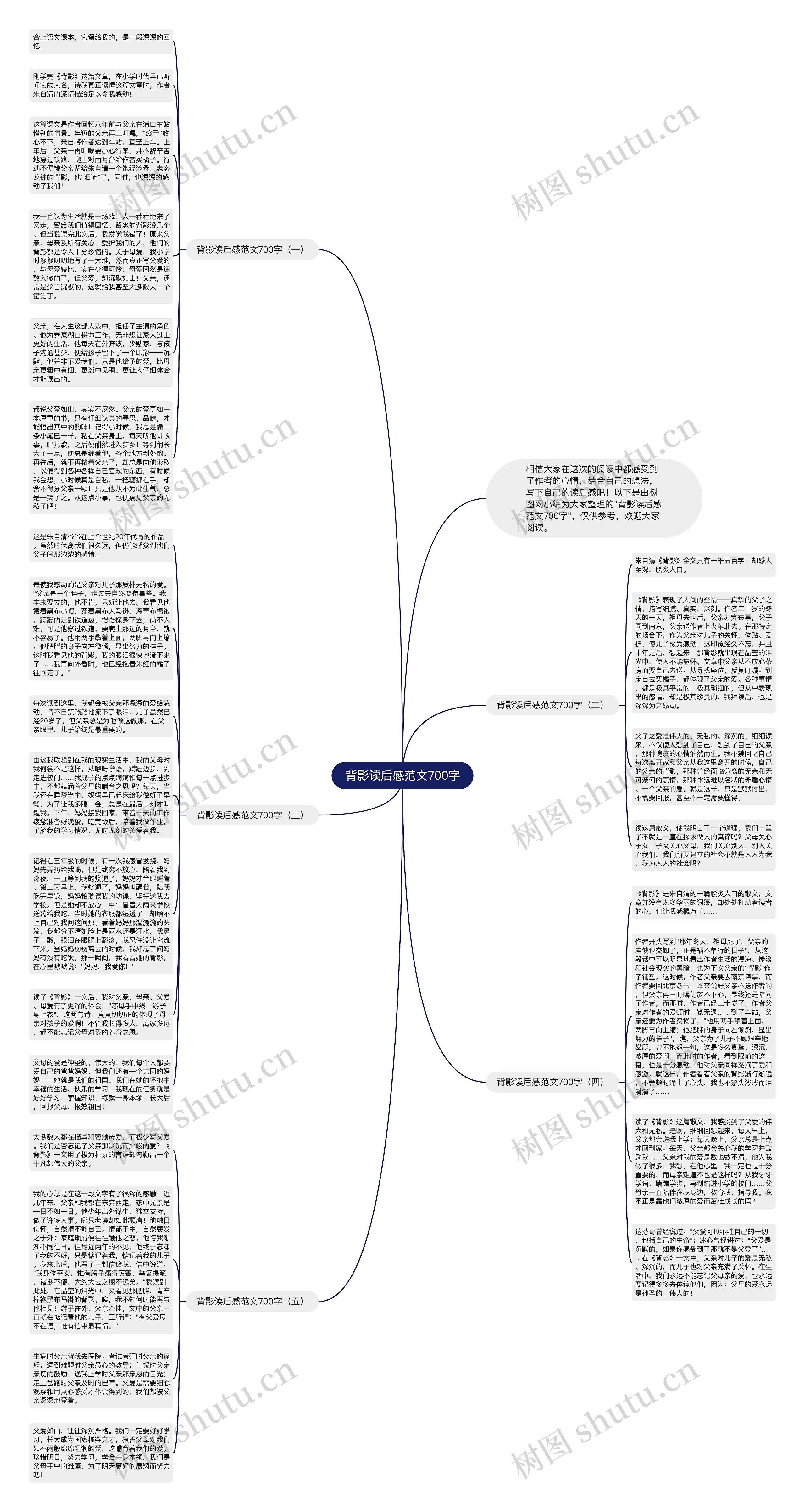 背影读后感范文700字思维导图