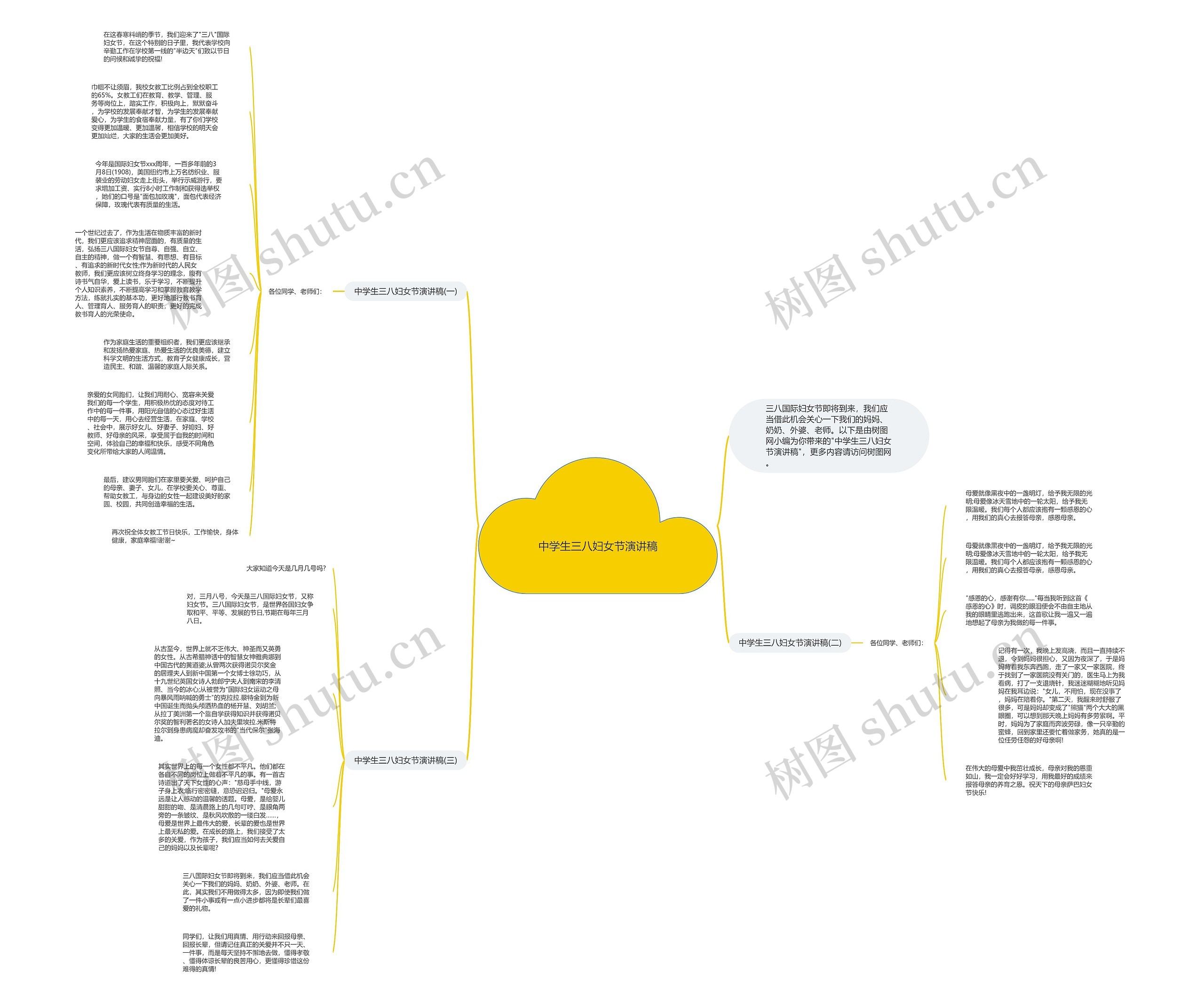 中学生三八妇女节演讲稿思维导图