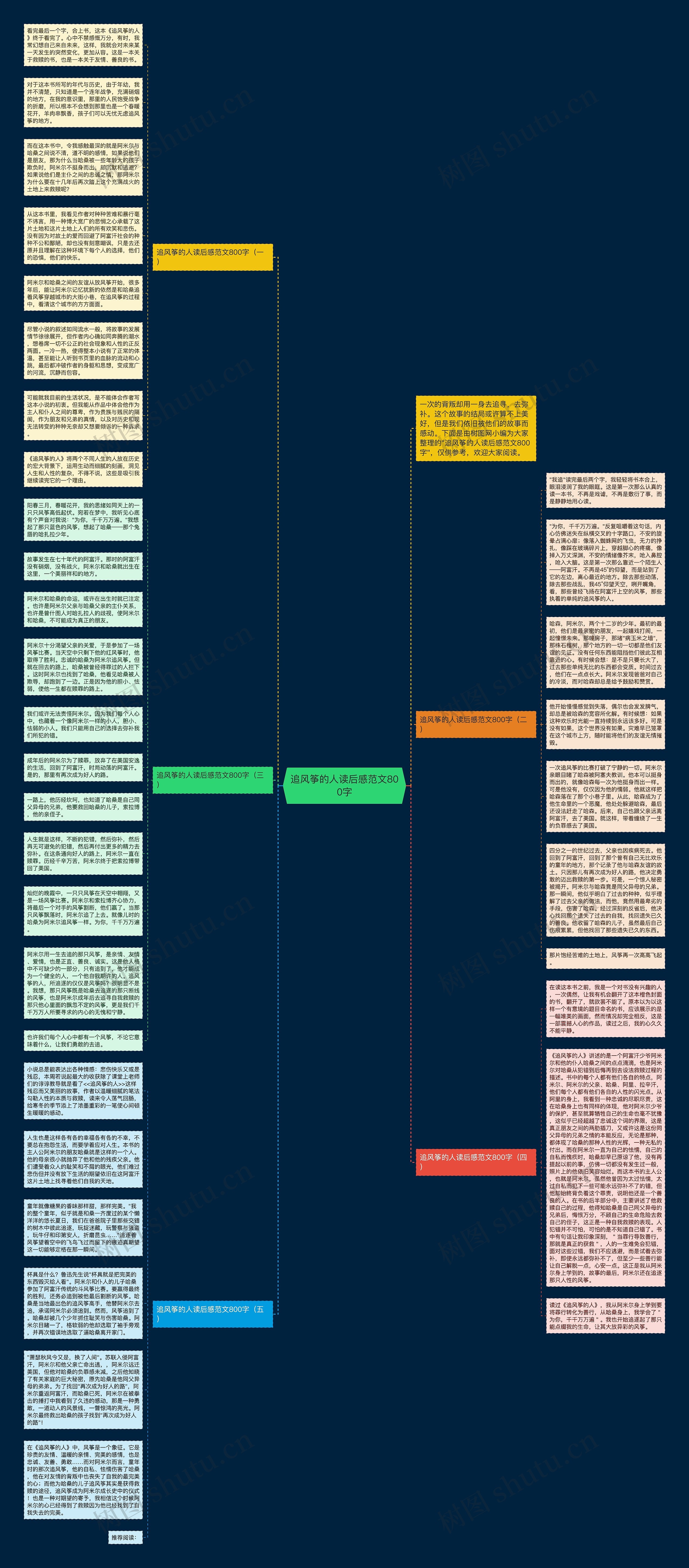 追风筝的人读后感范文800字思维导图