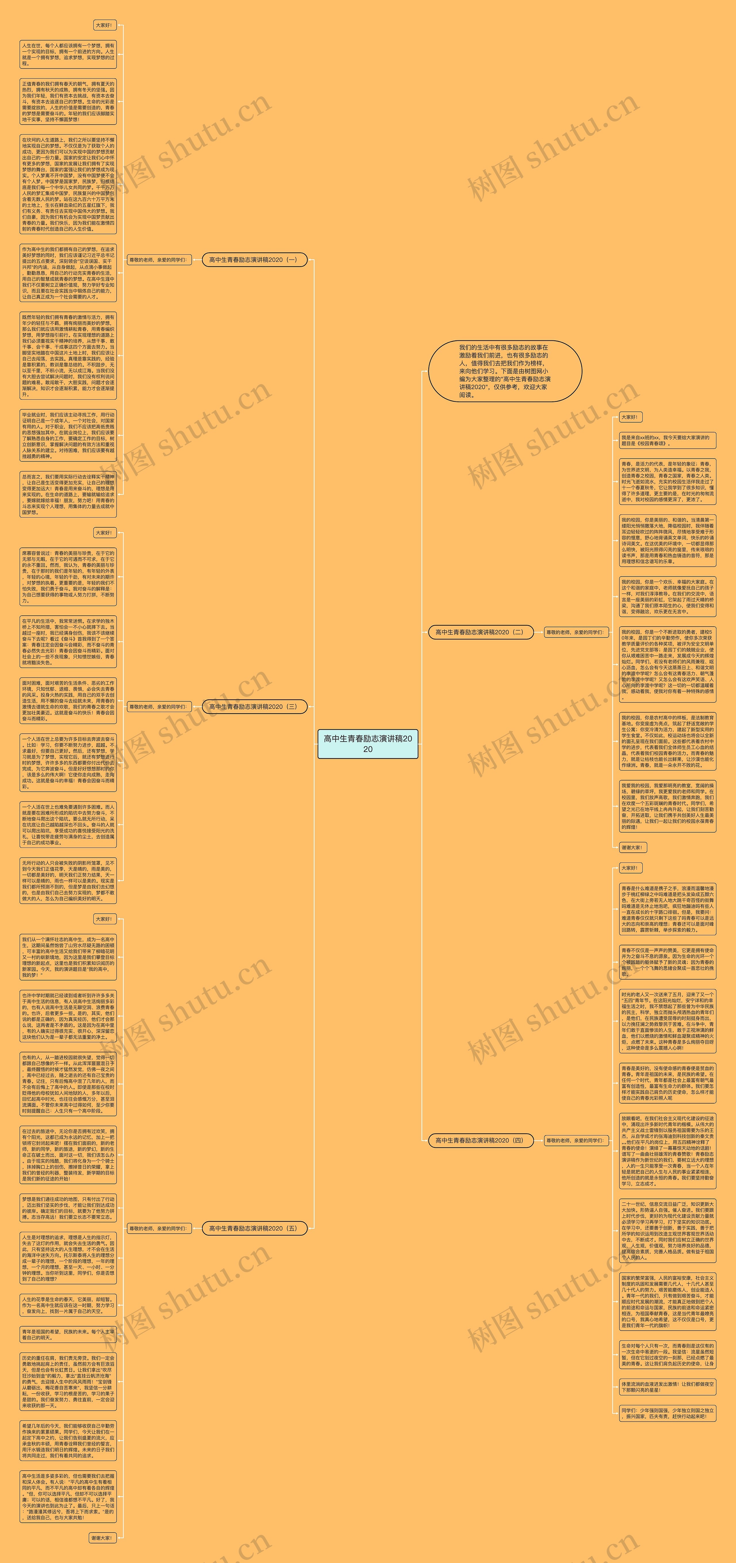 高中生青春励志演讲稿2020思维导图