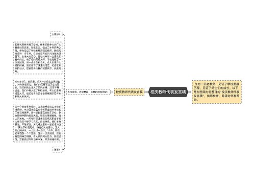 校庆教师代表发言稿