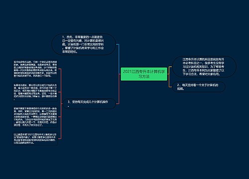 2021江西专升本计算机学习方法