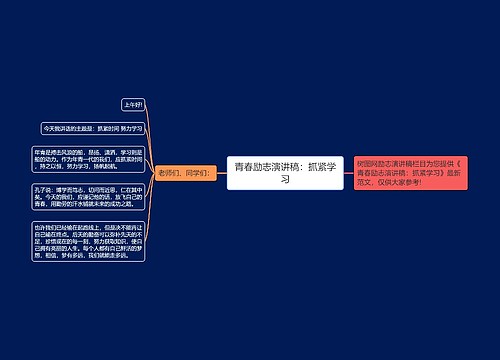 青春励志演讲稿：抓紧学习