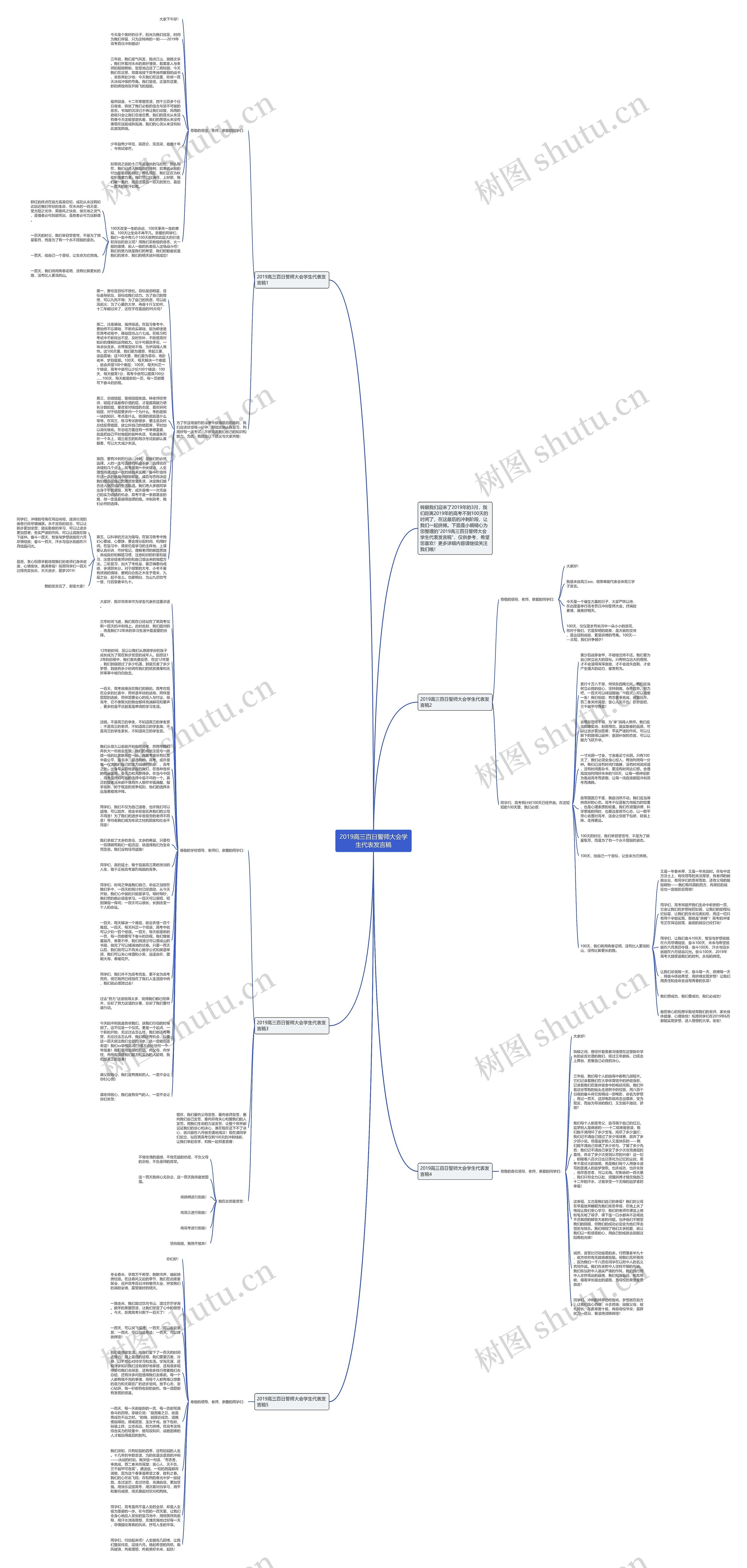 2019高三百日誓师大会学生代表发言稿思维导图