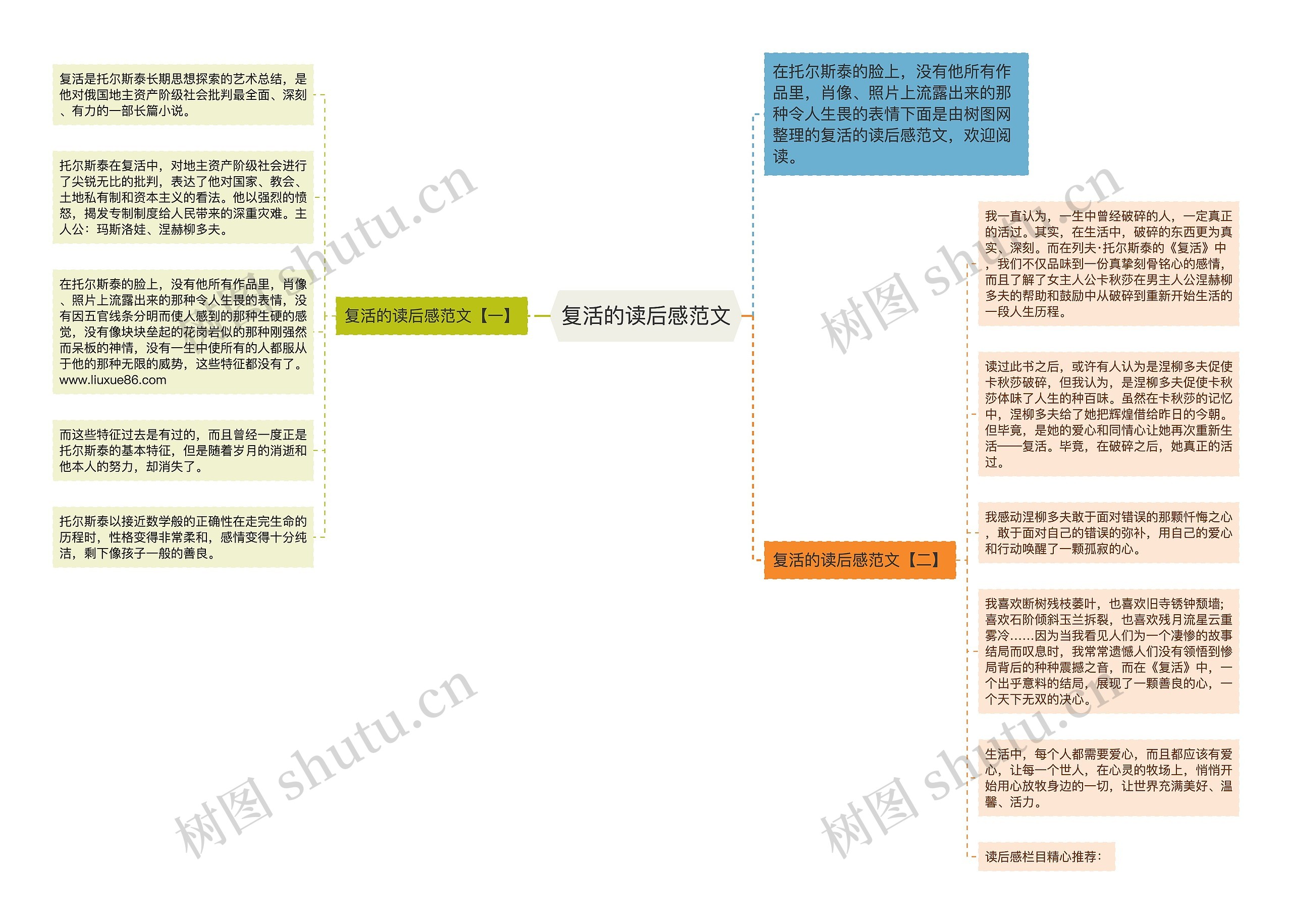 复活的读后感范文思维导图