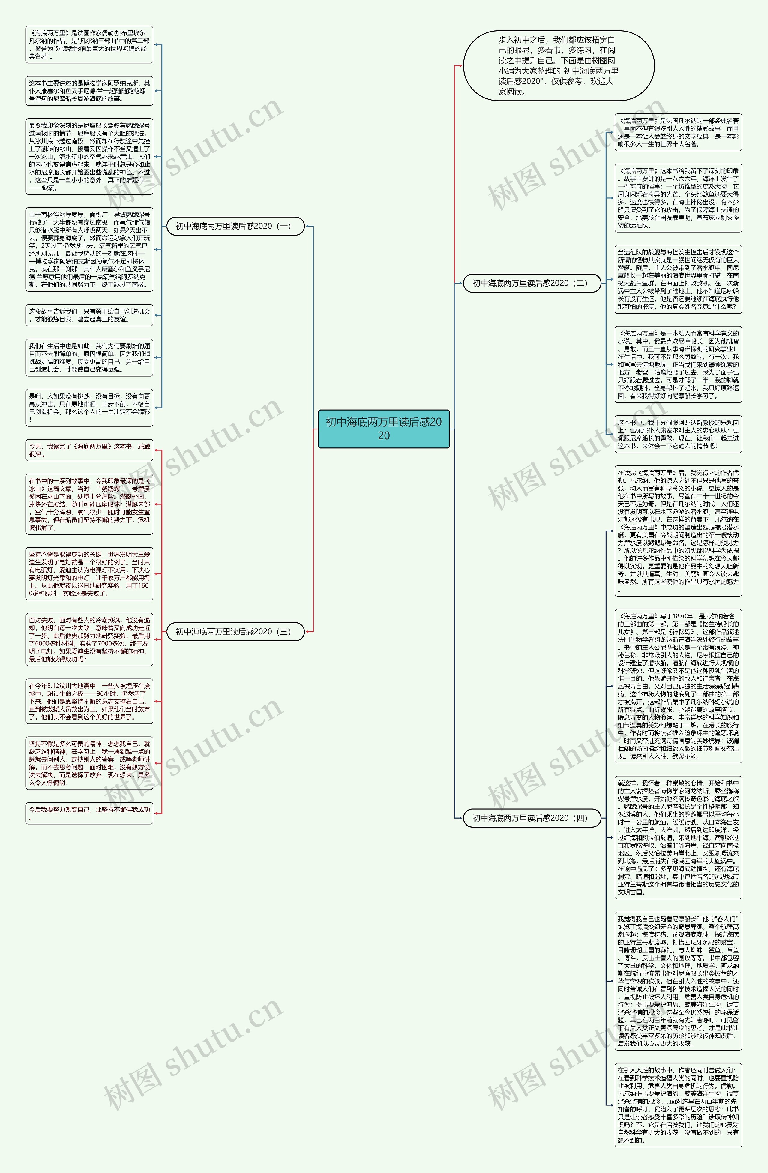 初中海底两万里读后感2020思维导图