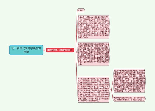 初一新生代表开学典礼发言稿