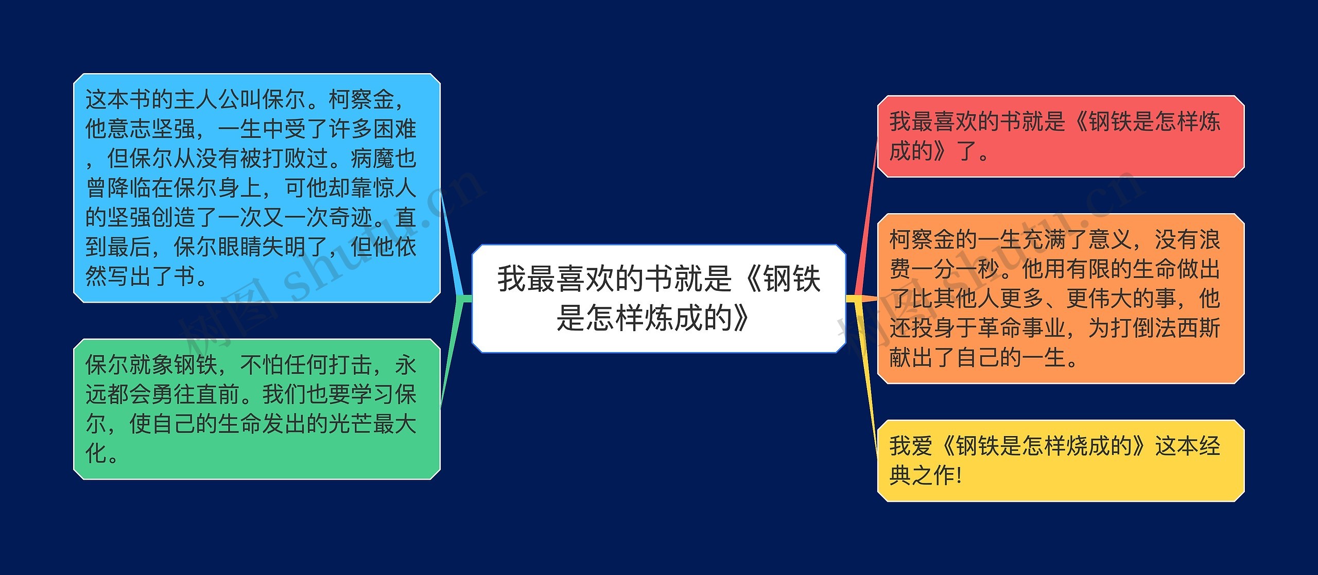 我最喜欢的书就是《钢铁是怎样炼成的》思维导图