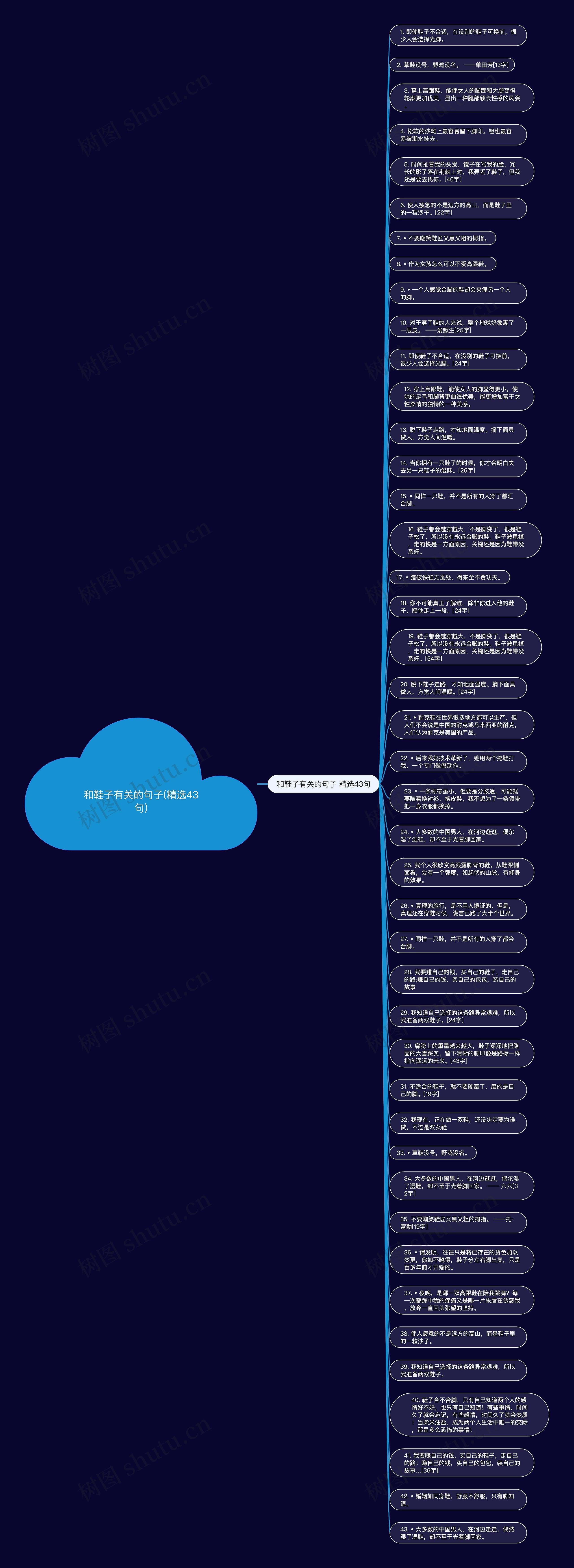 和鞋子有关的句子(精选43句)思维导图