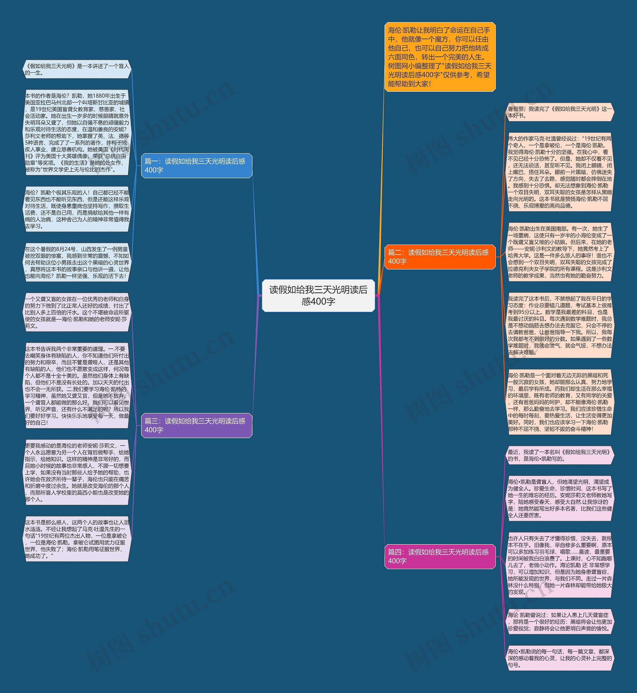 读假如给我三天光明读后感400字思维导图