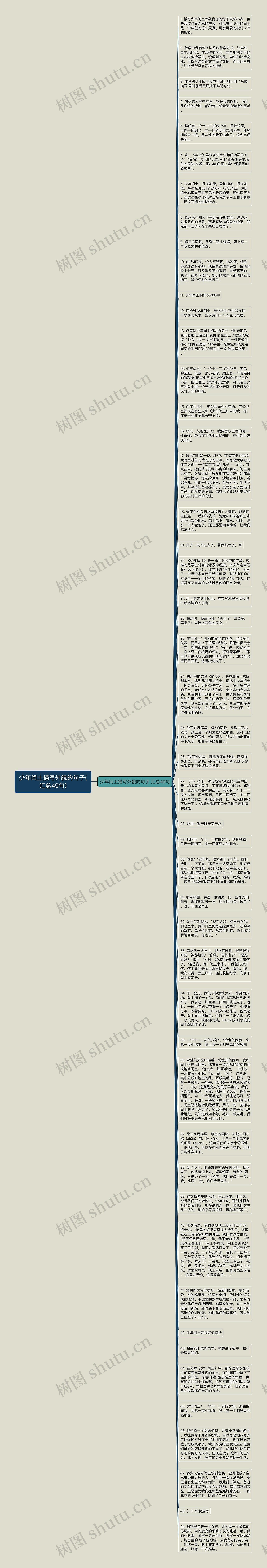 少年闰土描写外貌的句子(汇总49句)思维导图