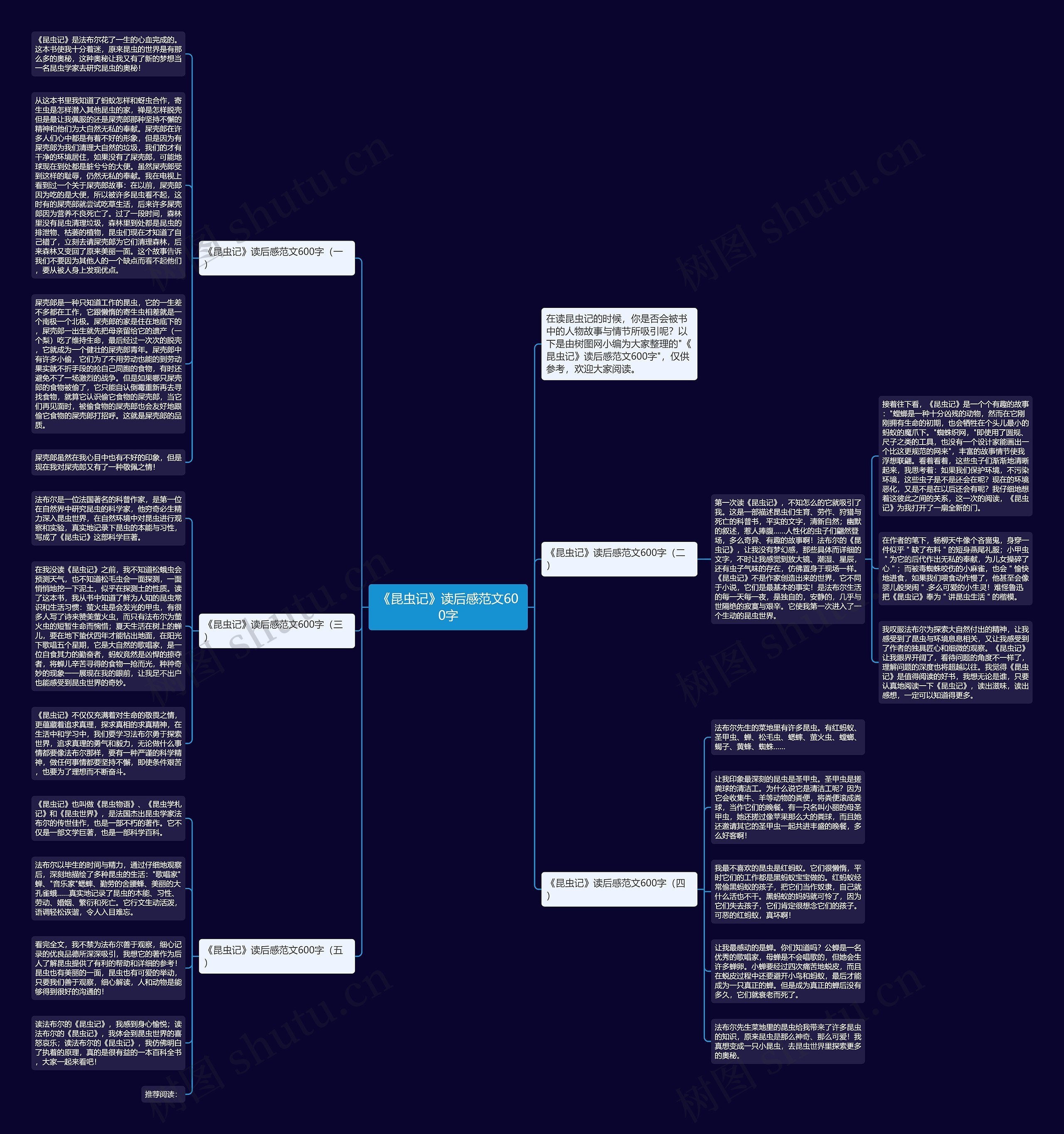 《昆虫记》读后感范文600字思维导图
