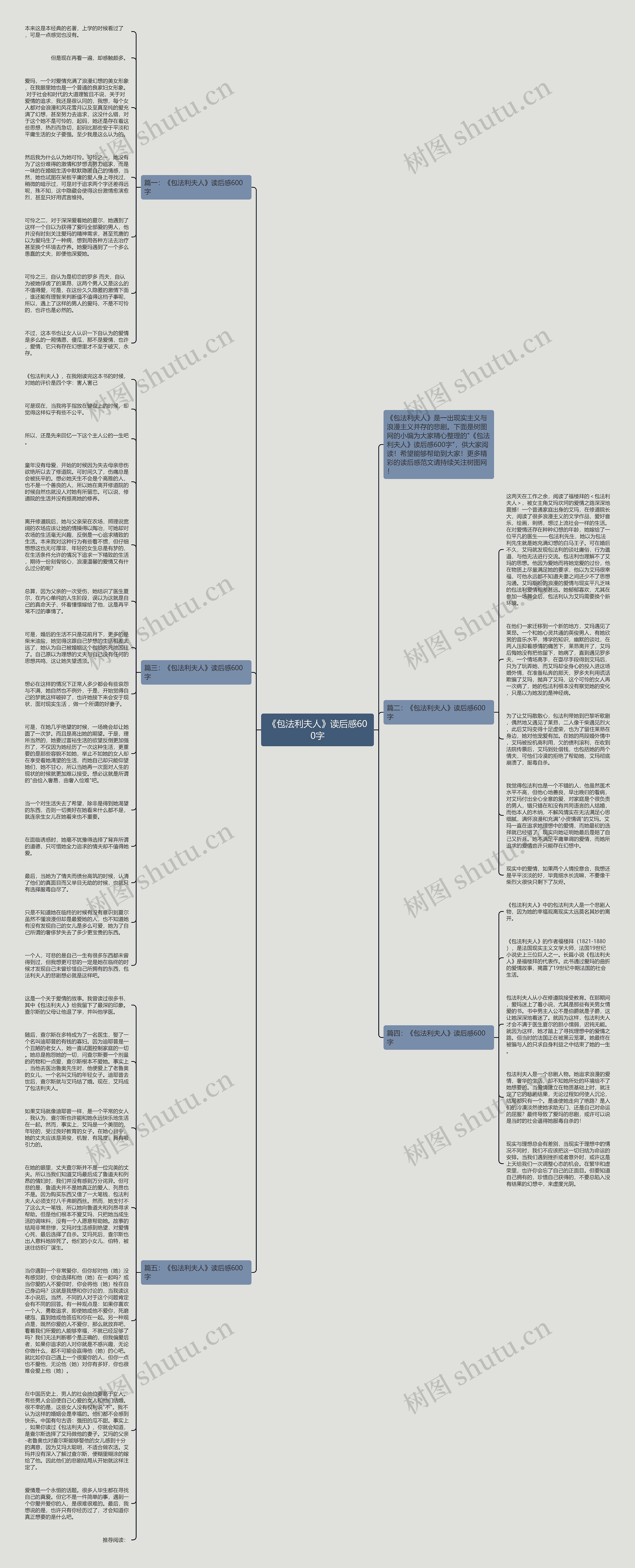 《包法利夫人》读后感600字思维导图