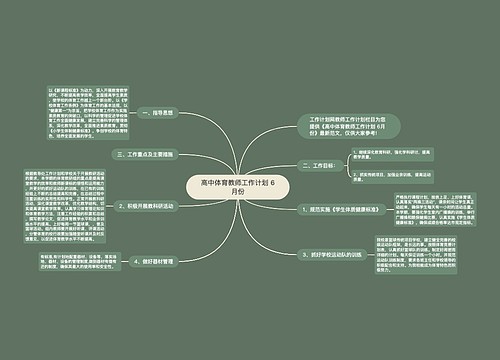 高中体育教师工作计划 6月份