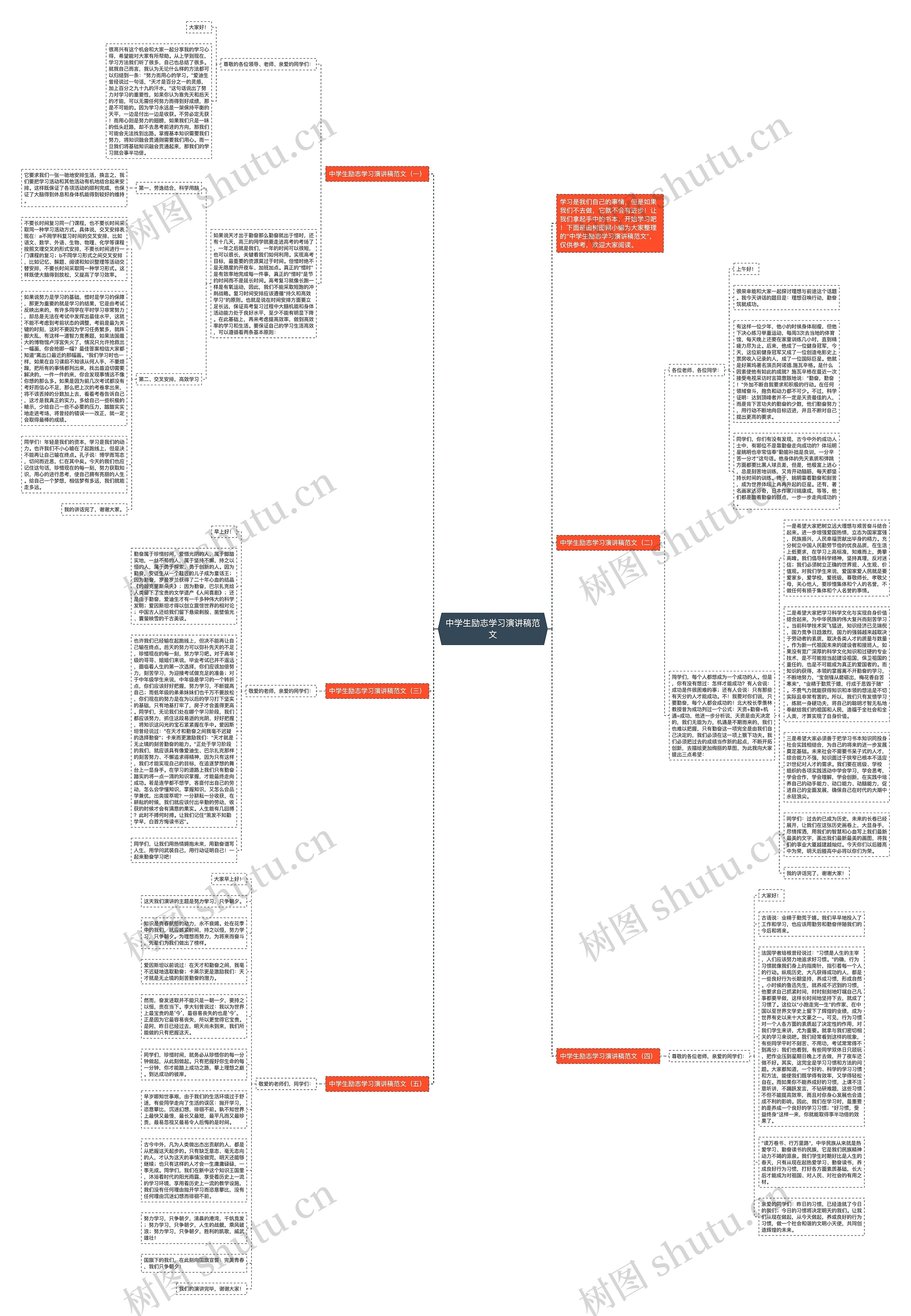 中学生励志学习演讲稿范文思维导图