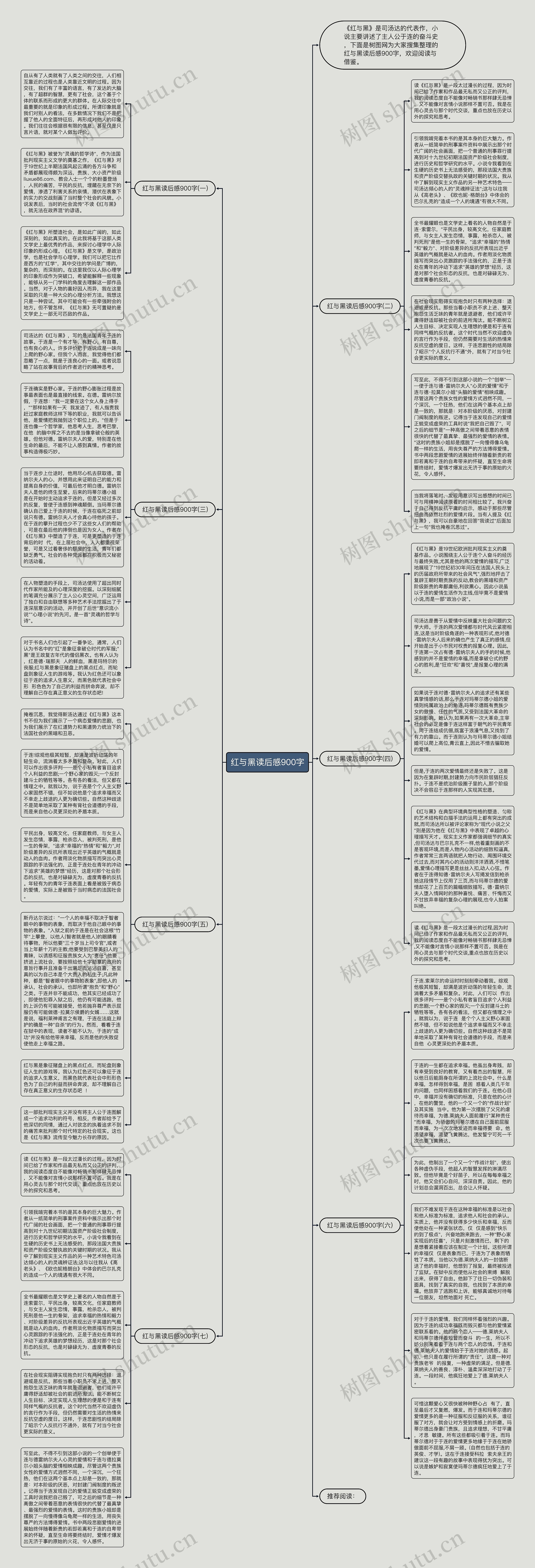 红与黑读后感900字思维导图