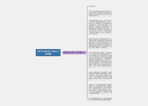 2021公司年会三分钟个人发言稿