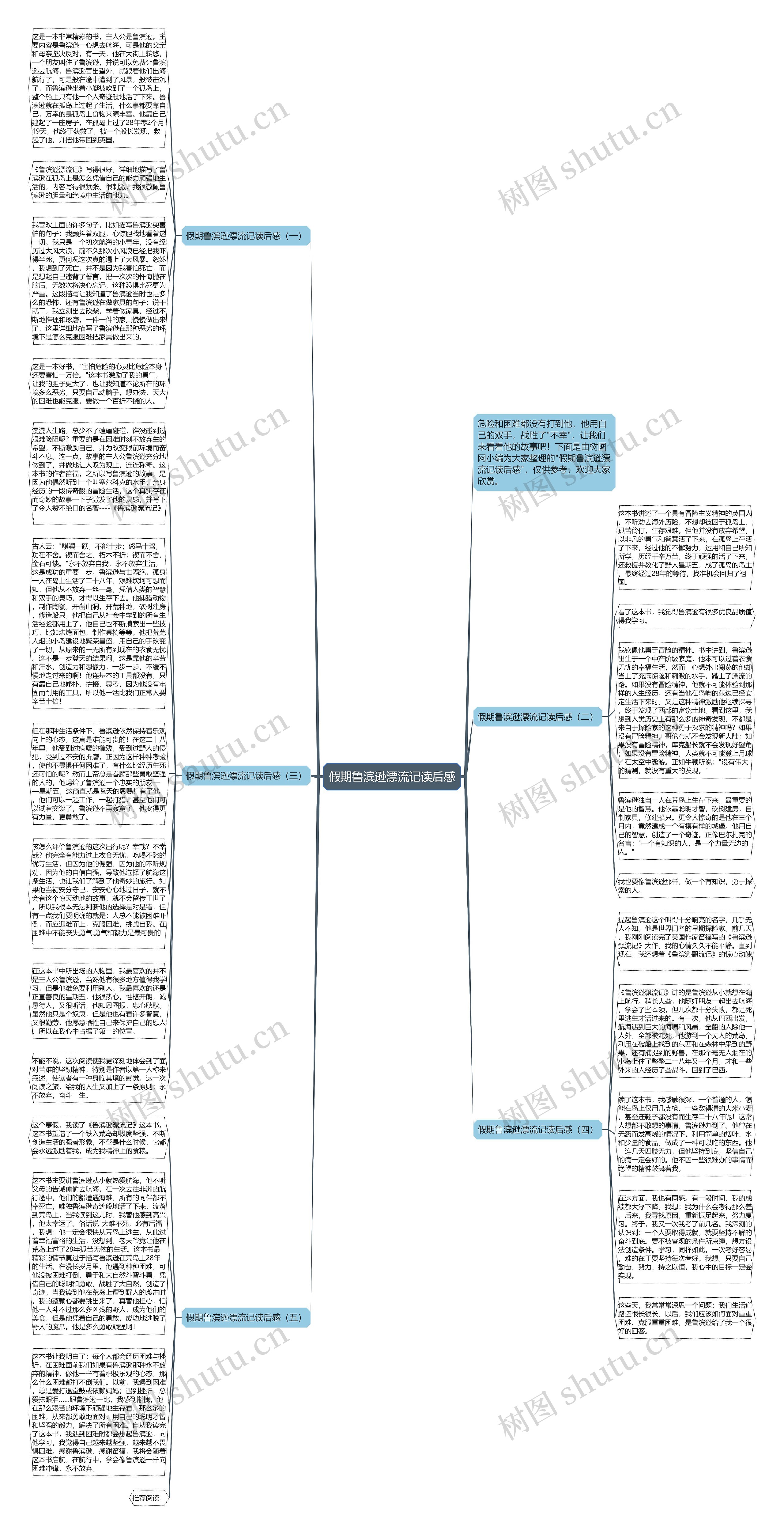 假期鲁滨逊漂流记读后感思维导图