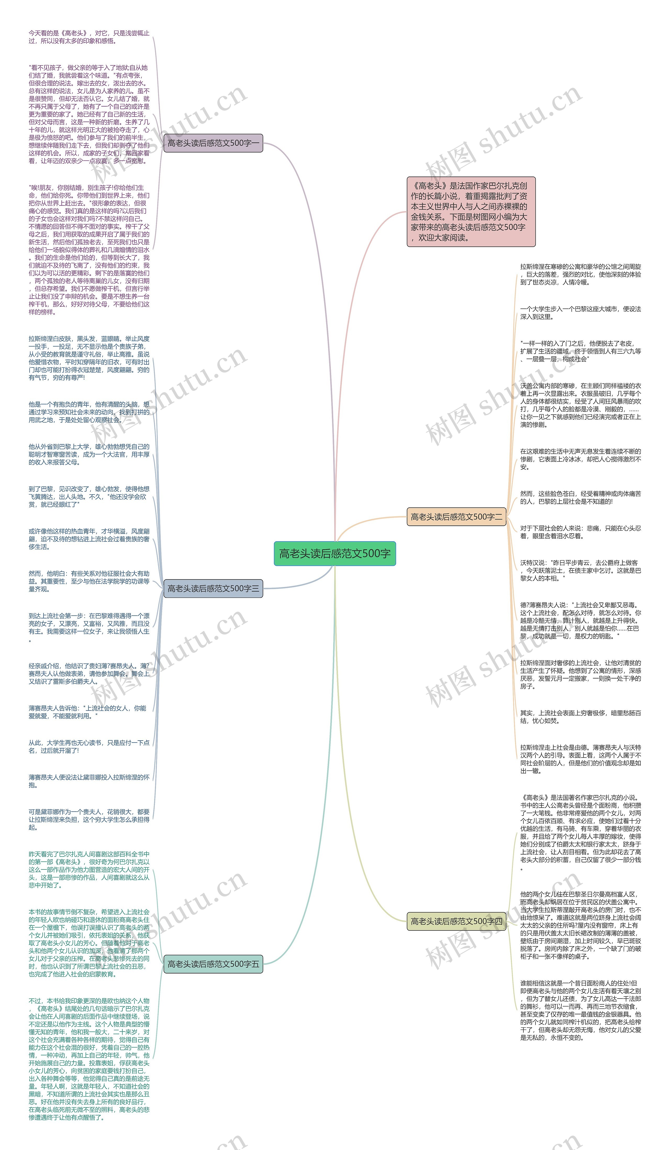 高老头读后感范文500字思维导图