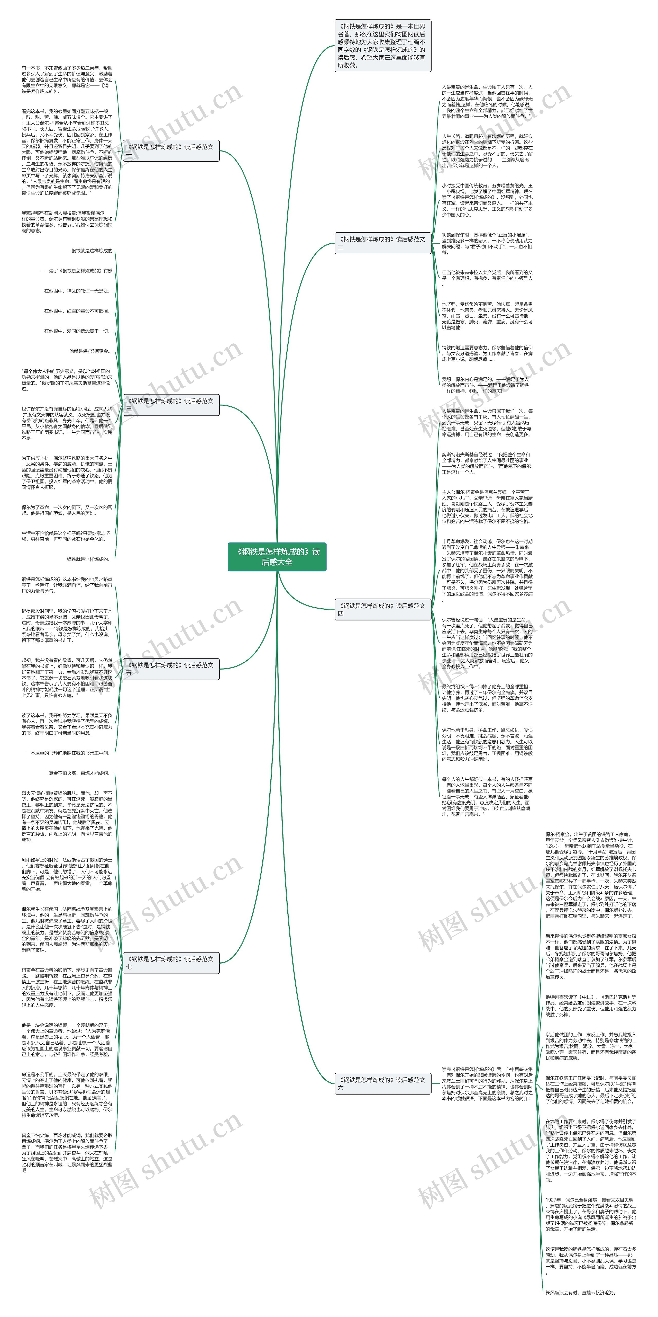 《钢铁是怎样炼成的》读后感大全思维导图