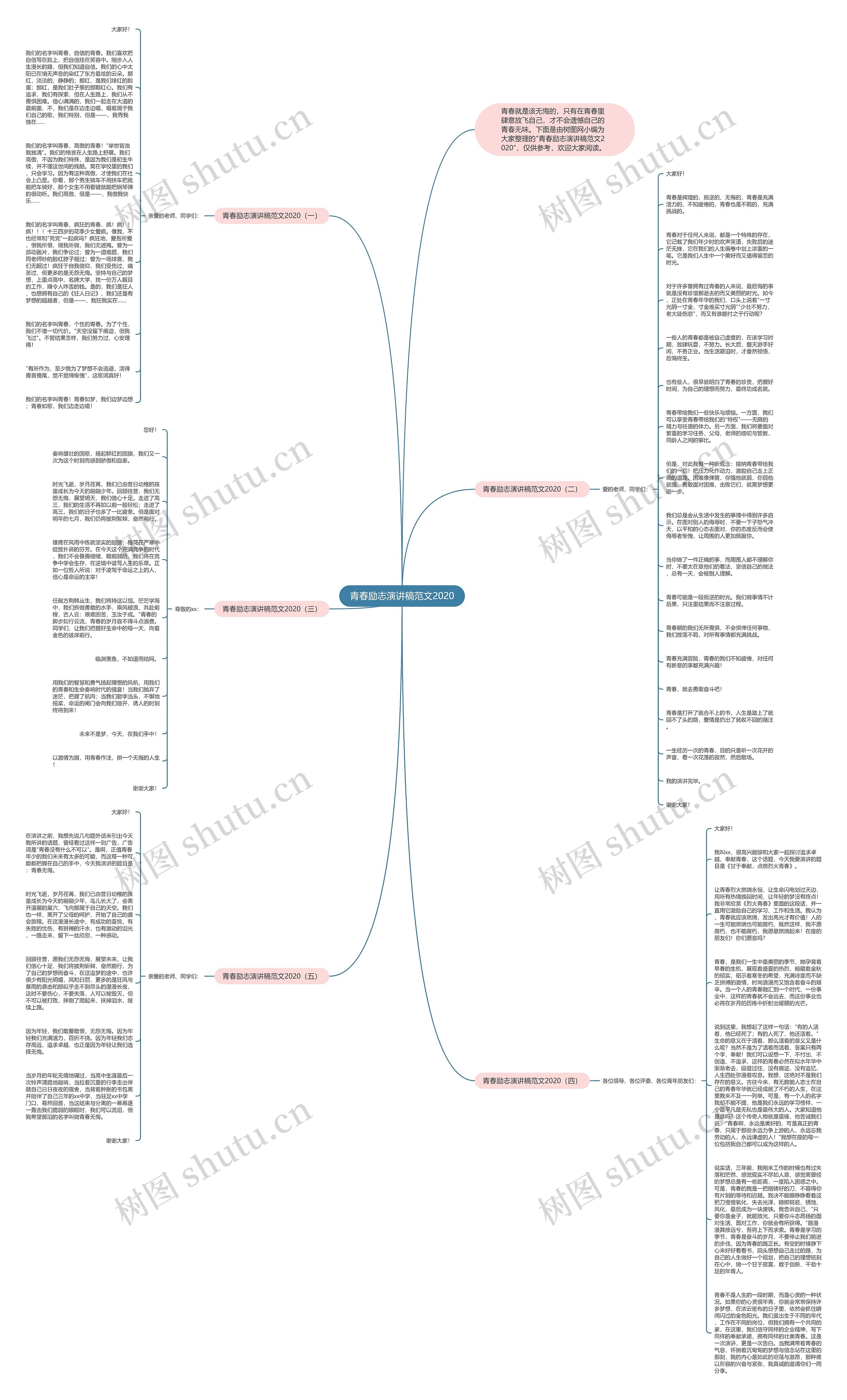 青春励志演讲稿范文2020思维导图