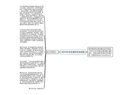 2014中学生清明节演讲稿