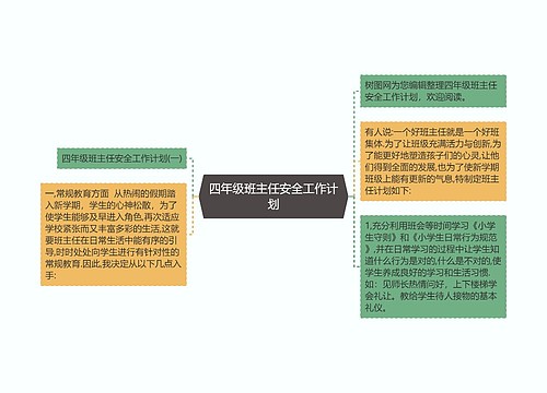 四年级班主任安全工作计划