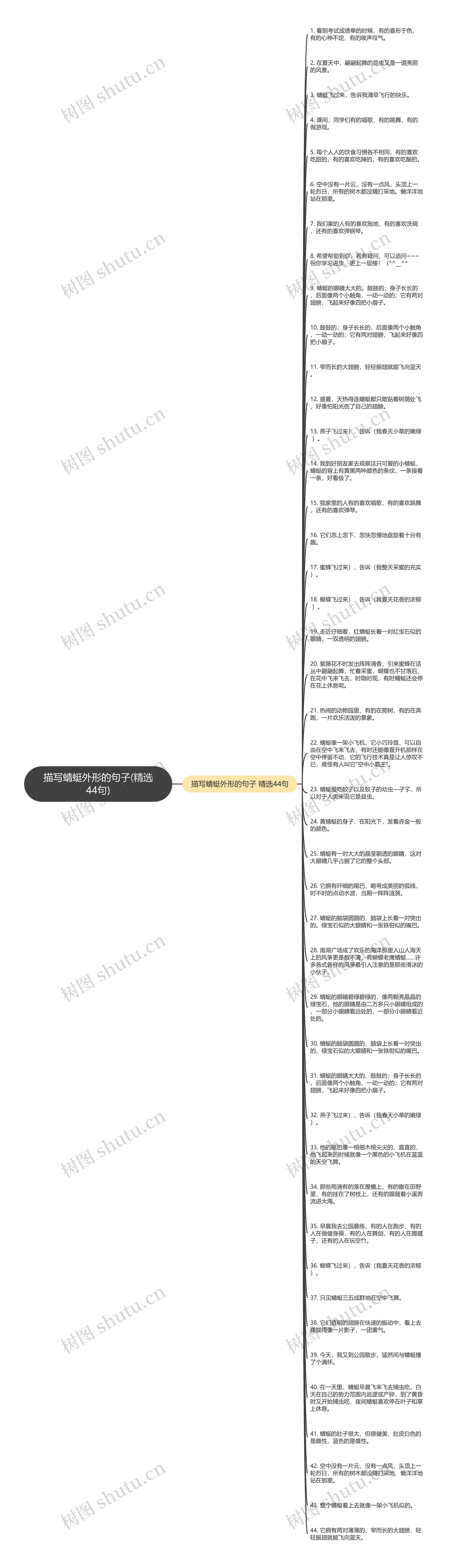 描写蜻蜓外形的句子(精选44句)思维导图