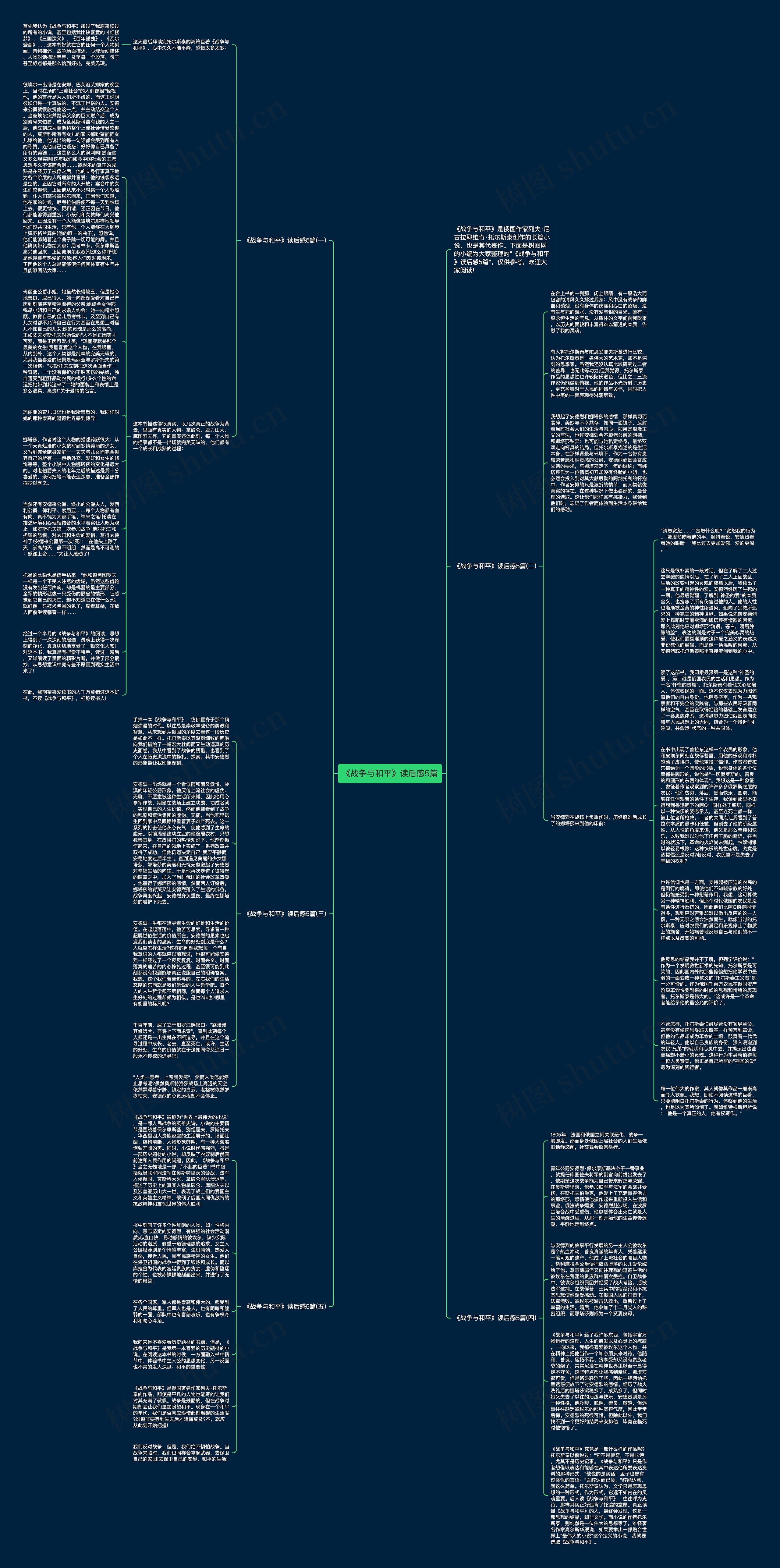 《战争与和平》读后感5篇思维导图