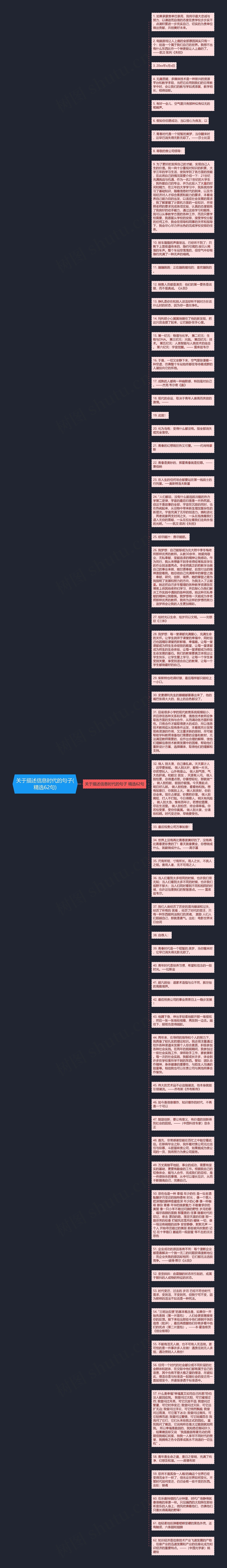 关于描述信息时代的句子(精选62句)思维导图高清图 关于描述信息时代的句子(精选62句)思维导图