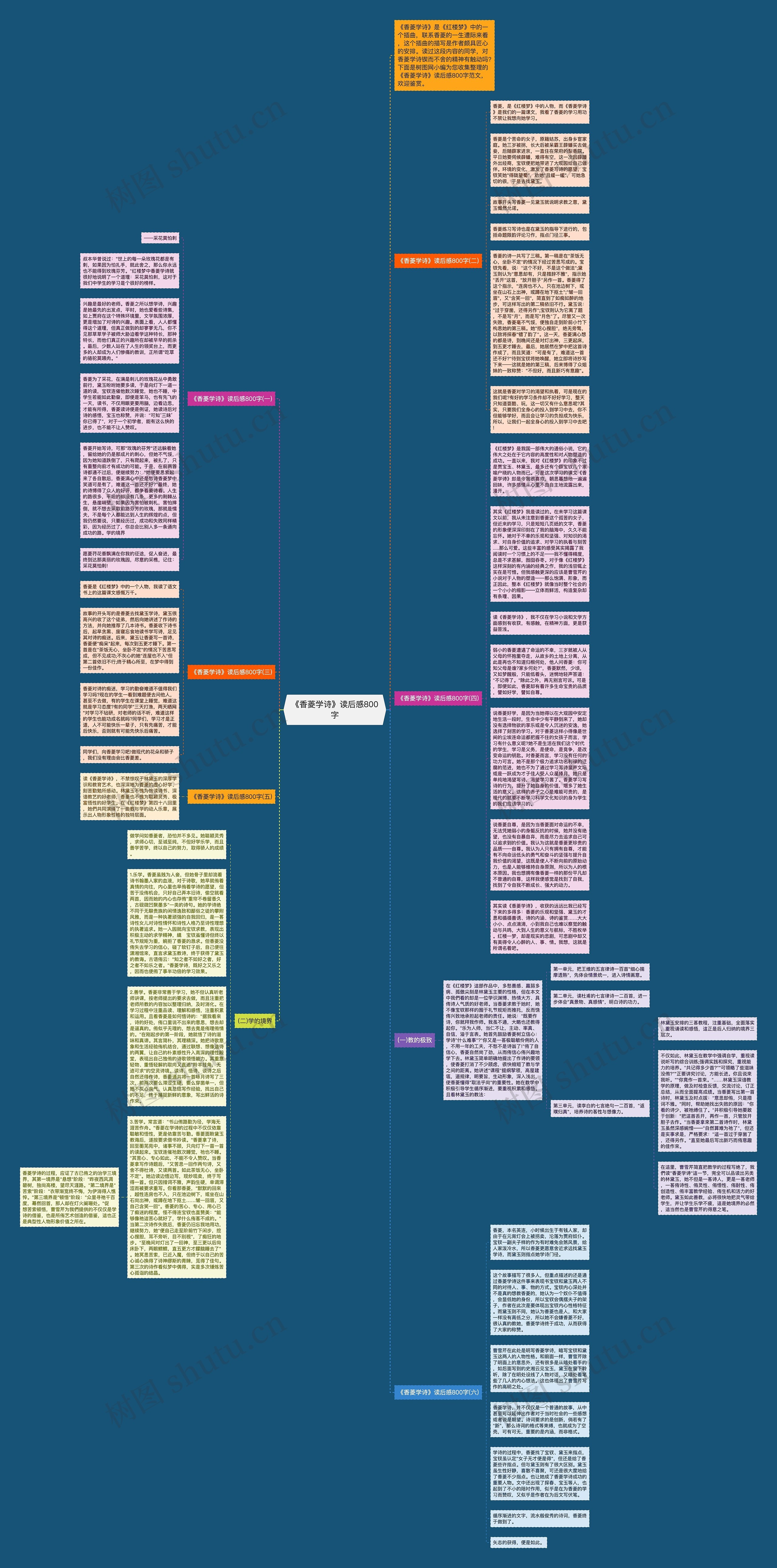 《香菱学诗》读后感800字思维导图