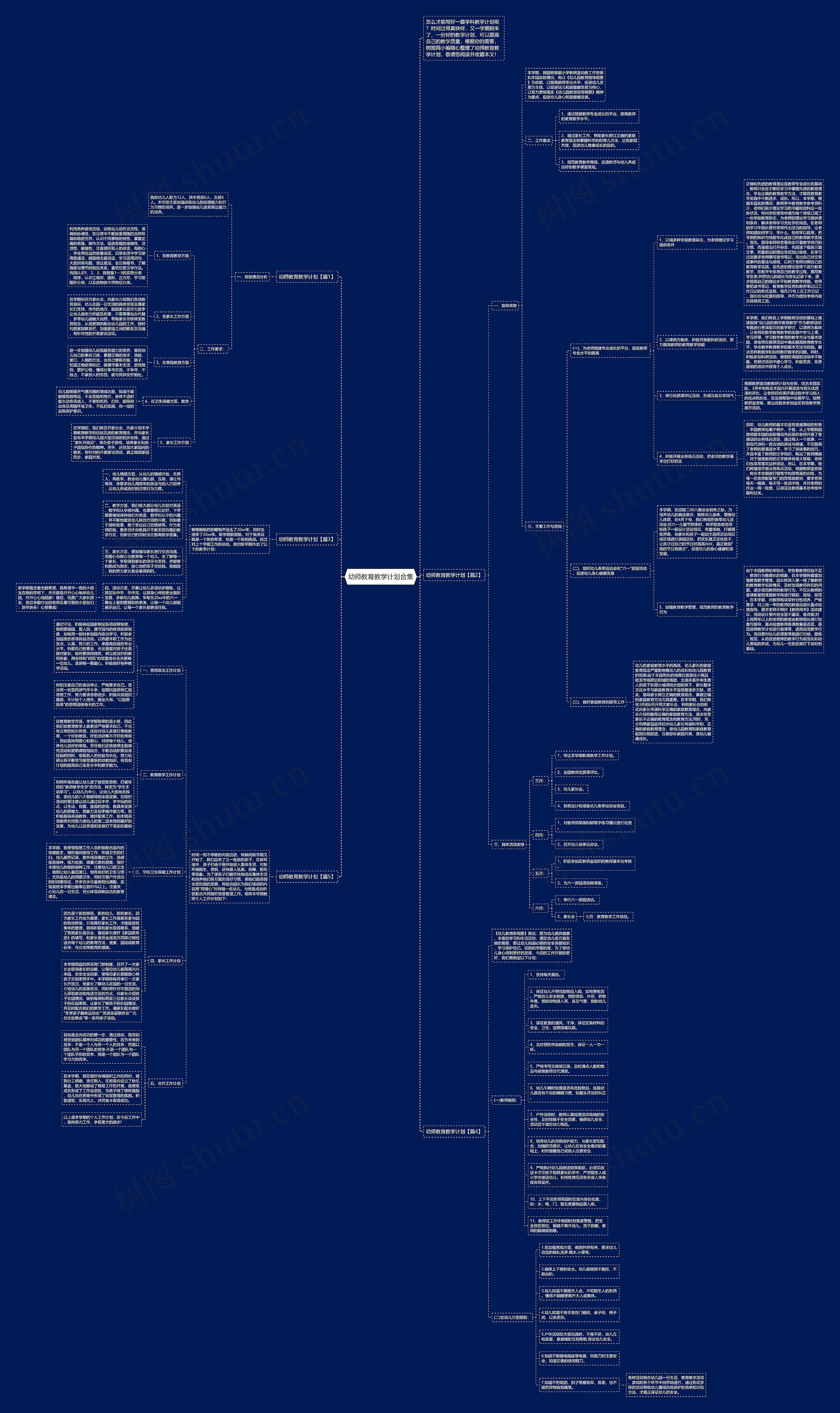 幼师教育教学计划合集思维导图