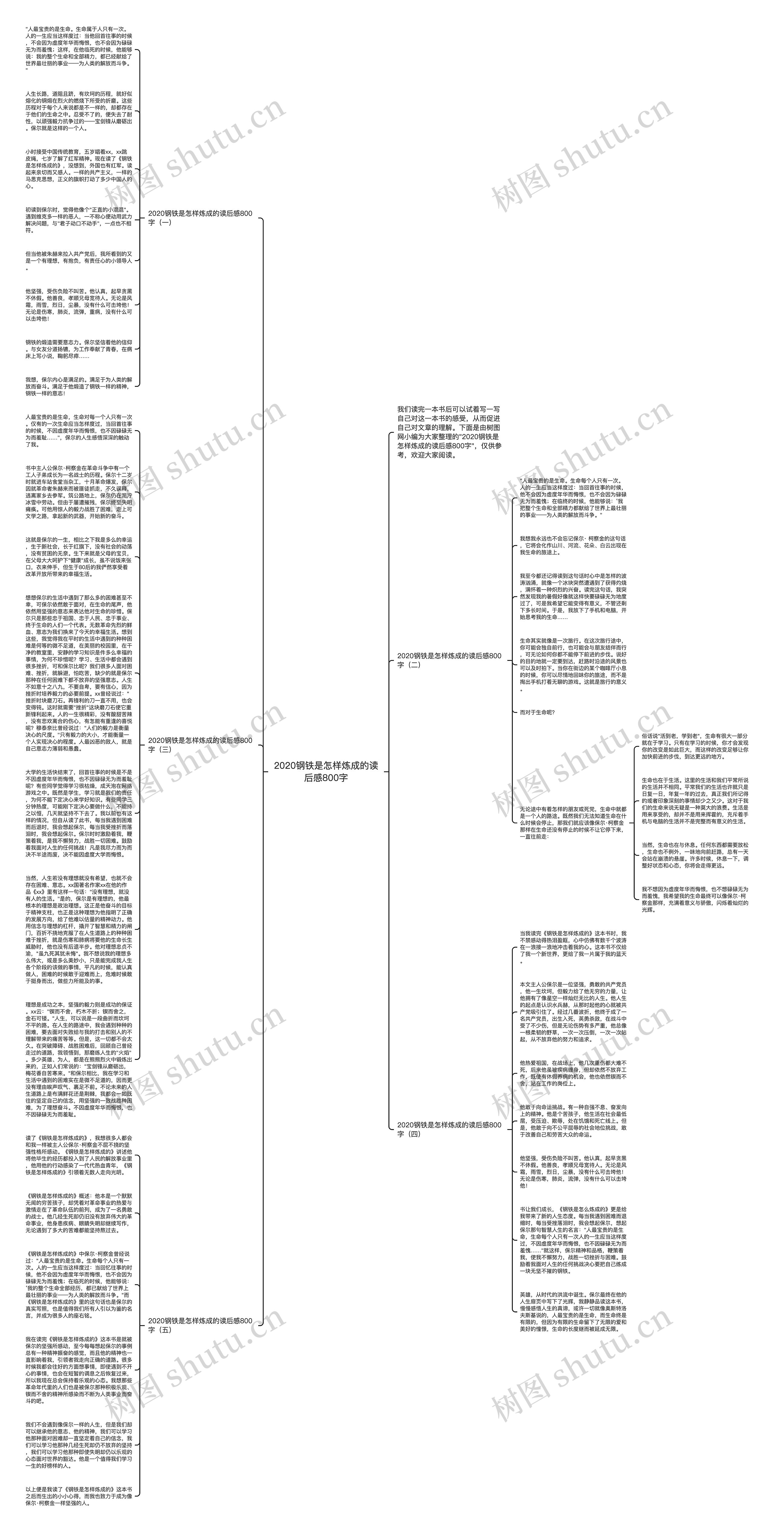 2020钢铁是怎样炼成的读后感800字思维导图