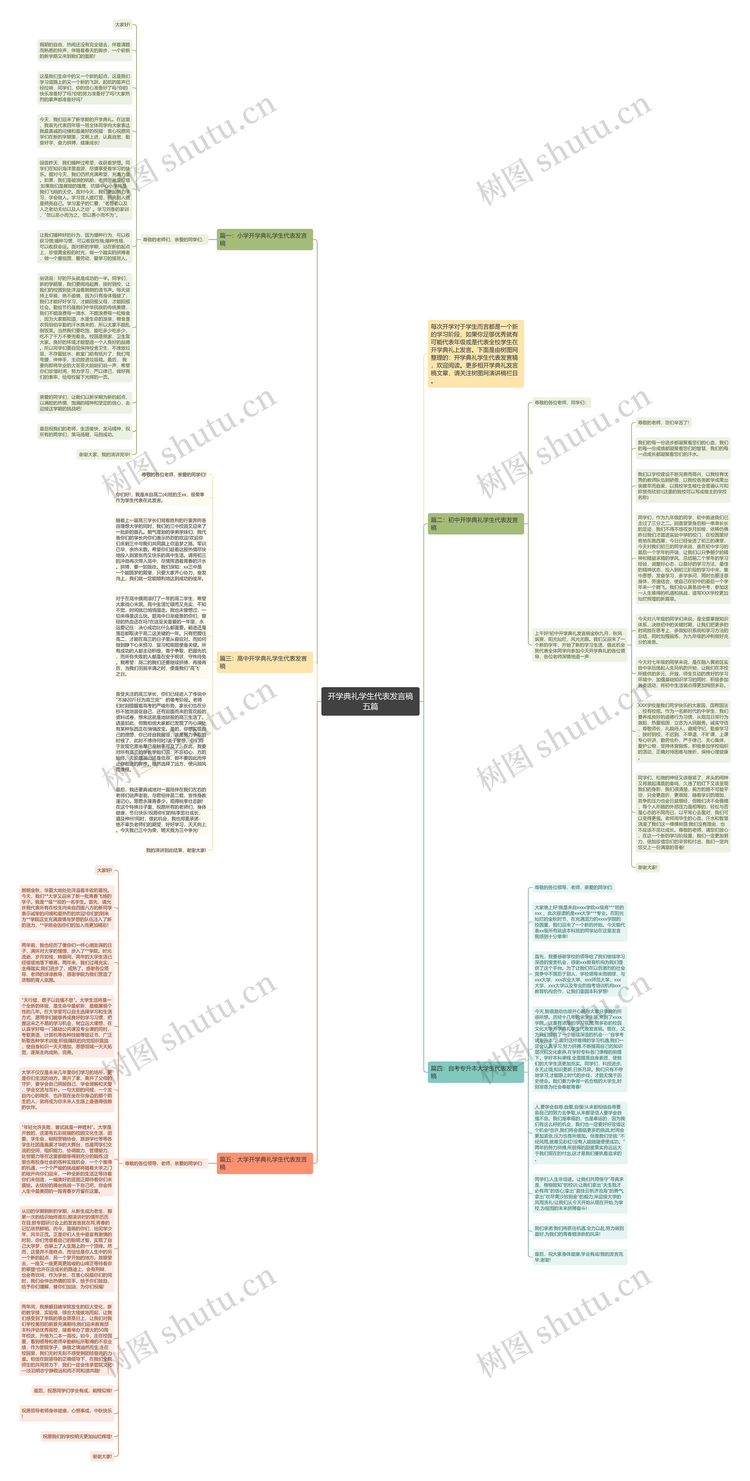开学典礼学生代表发言稿五篇思维导图