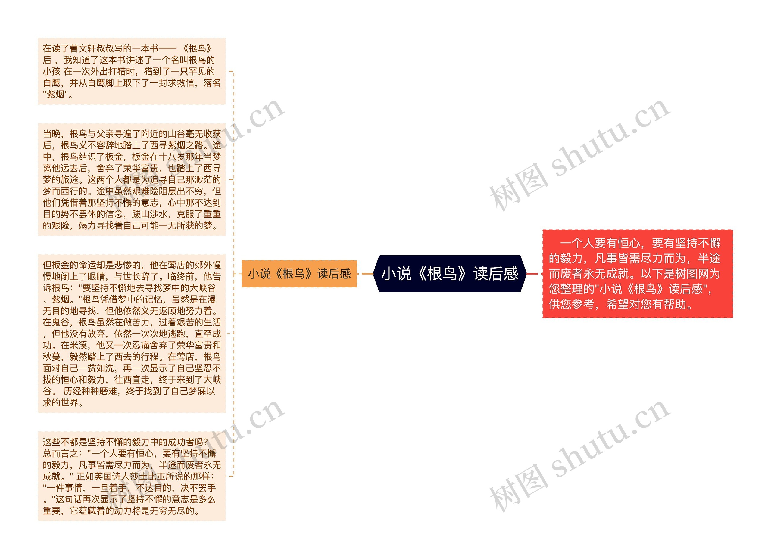 小说《根鸟》读后感思维导图