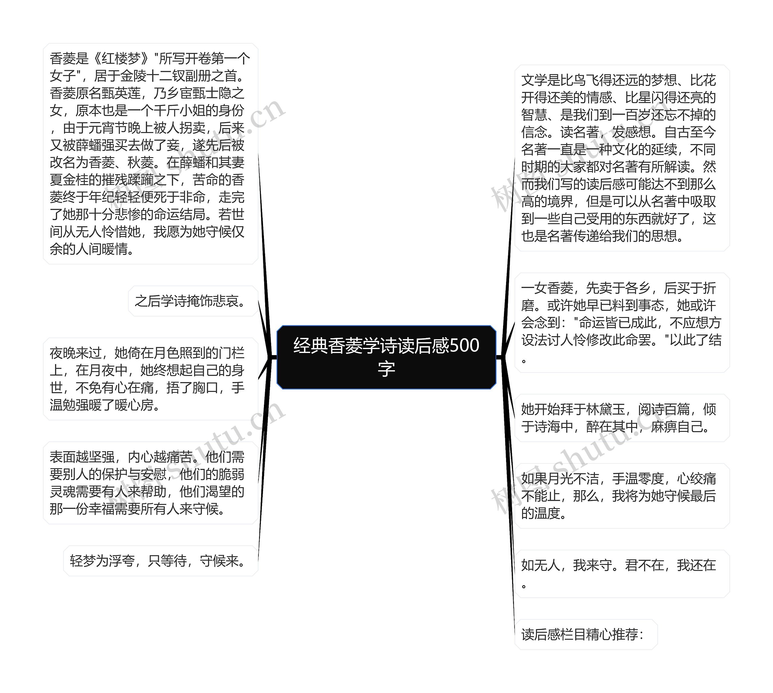 经典香菱学诗读后感500字思维导图