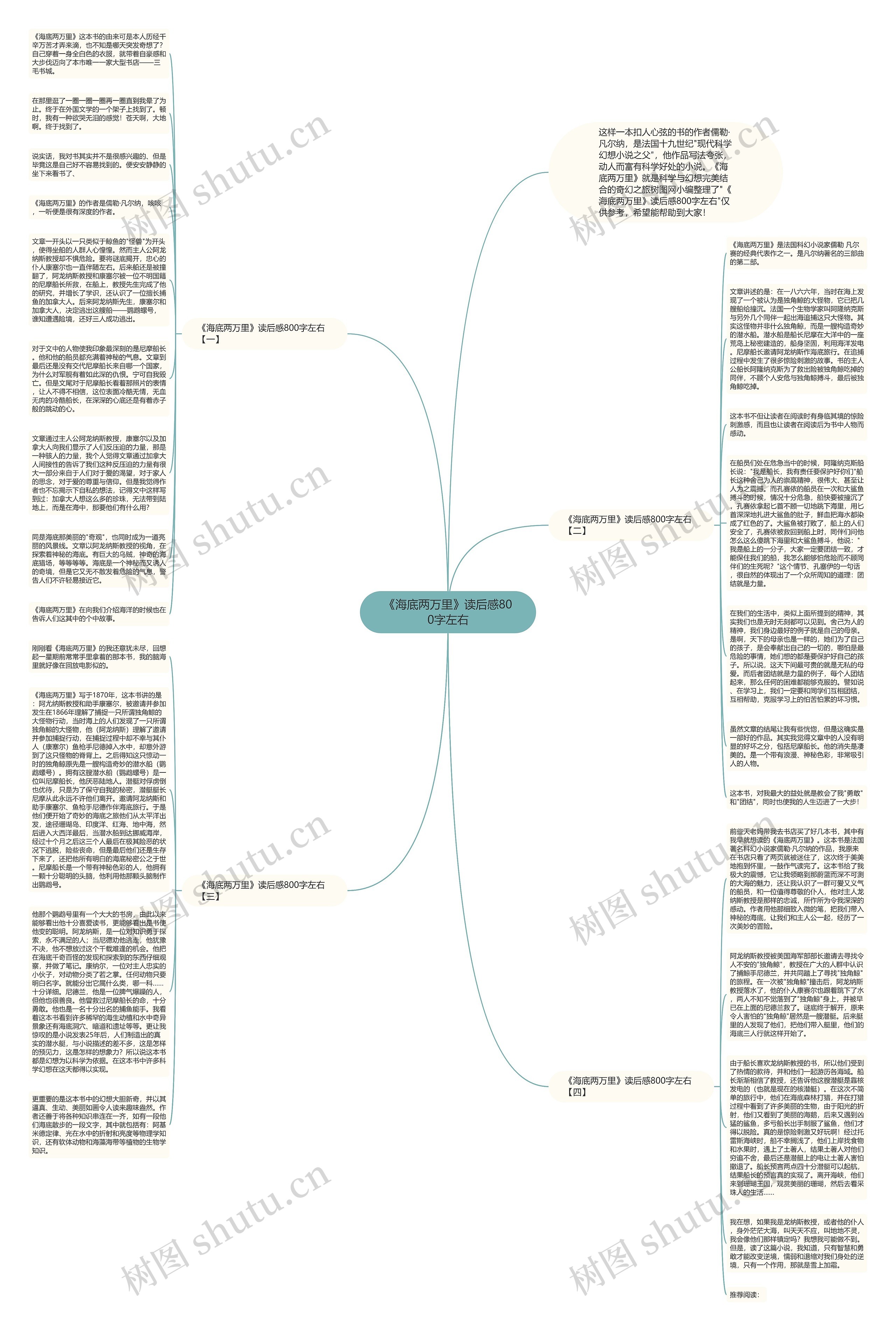 《海底两万里》读后感800字左右思维导图