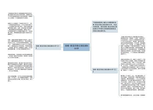 汤姆·索亚历险记读后感600字