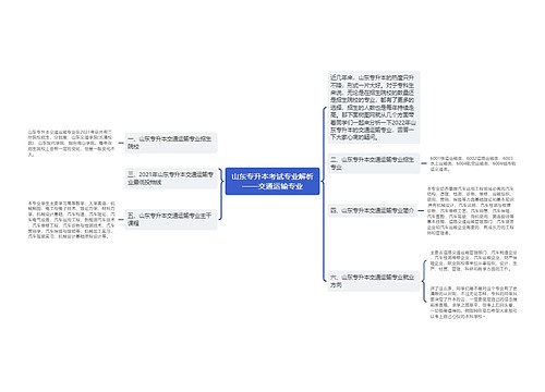 山东专升本考试专业解析——交通运输专业