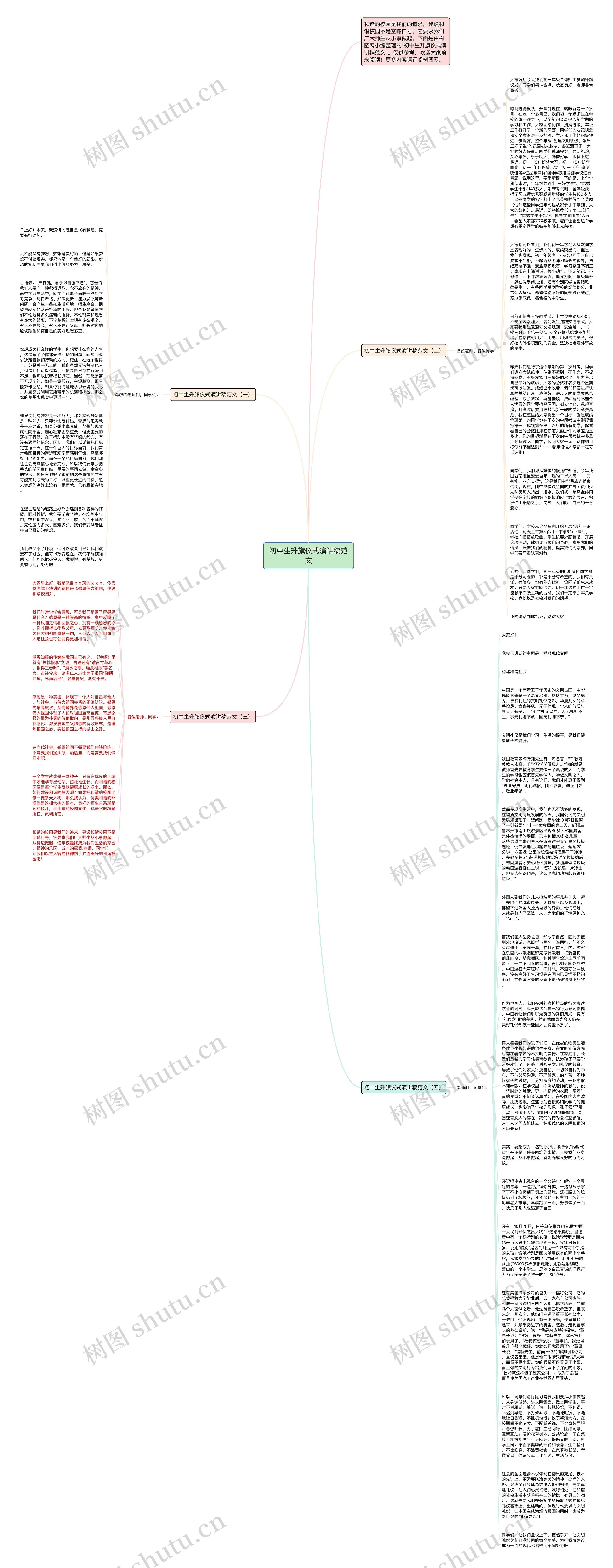 初中生升旗仪式演讲稿范文思维导图