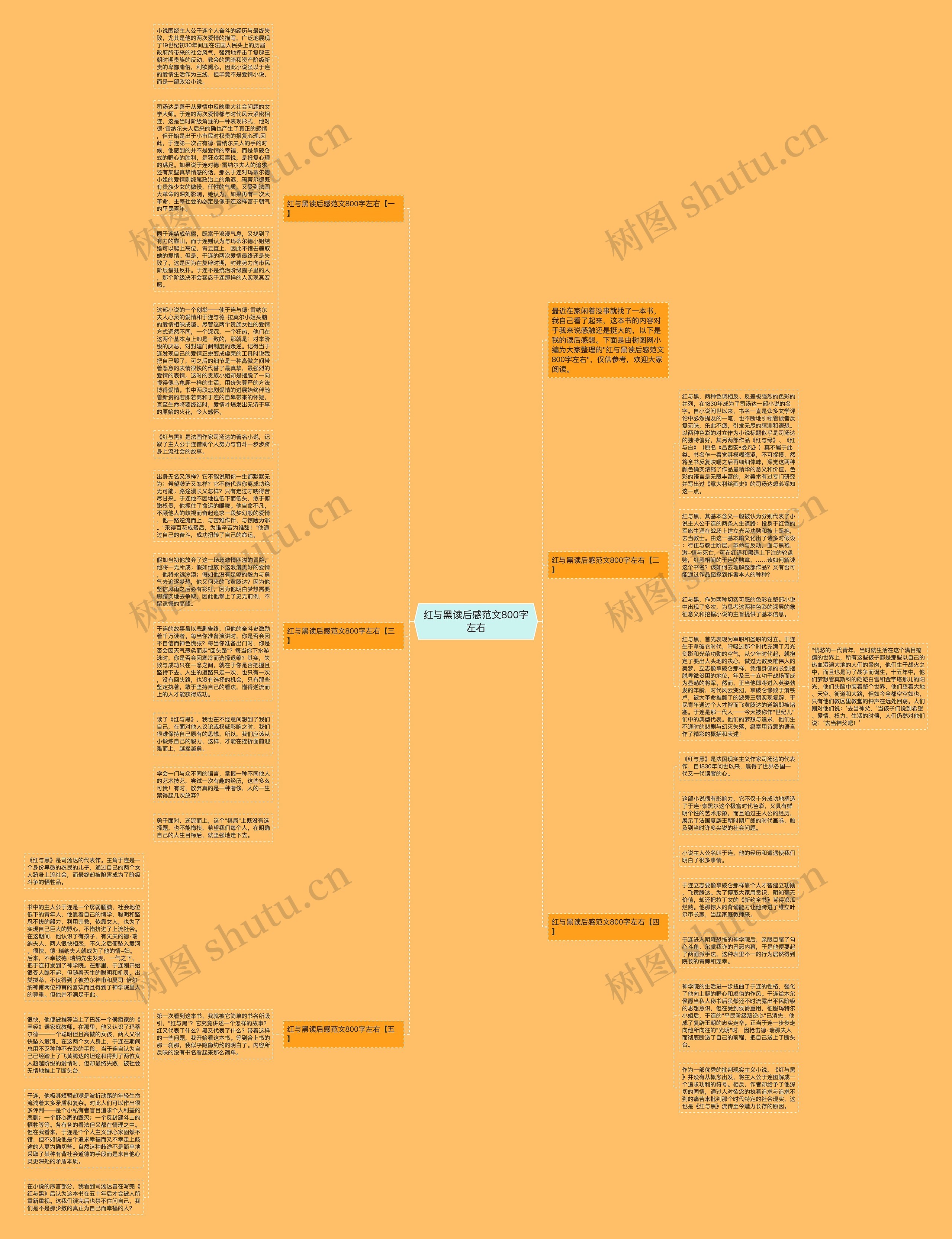 红与黑读后感范文800字左右思维导图