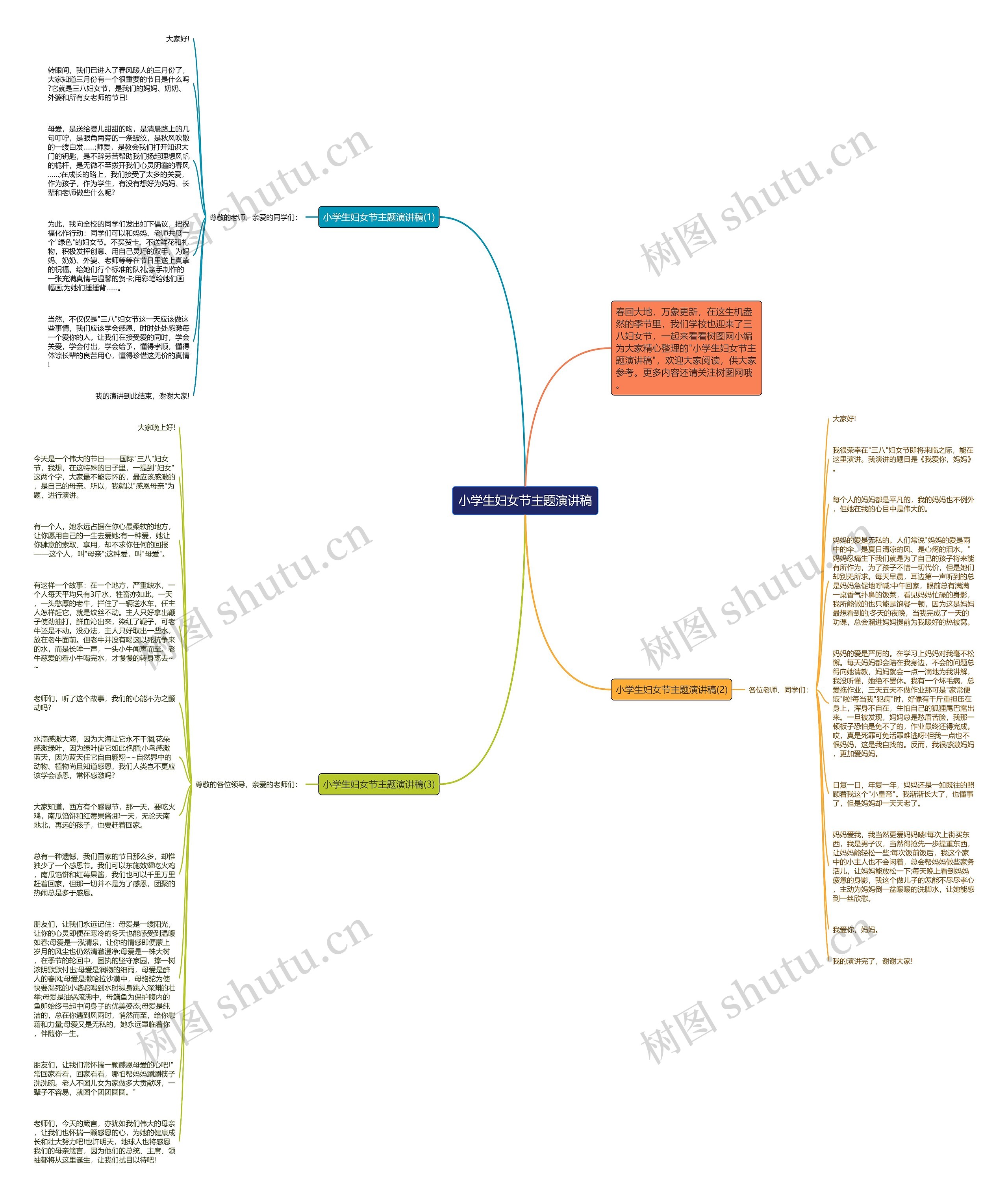 小学生妇女节主题演讲稿思维导图